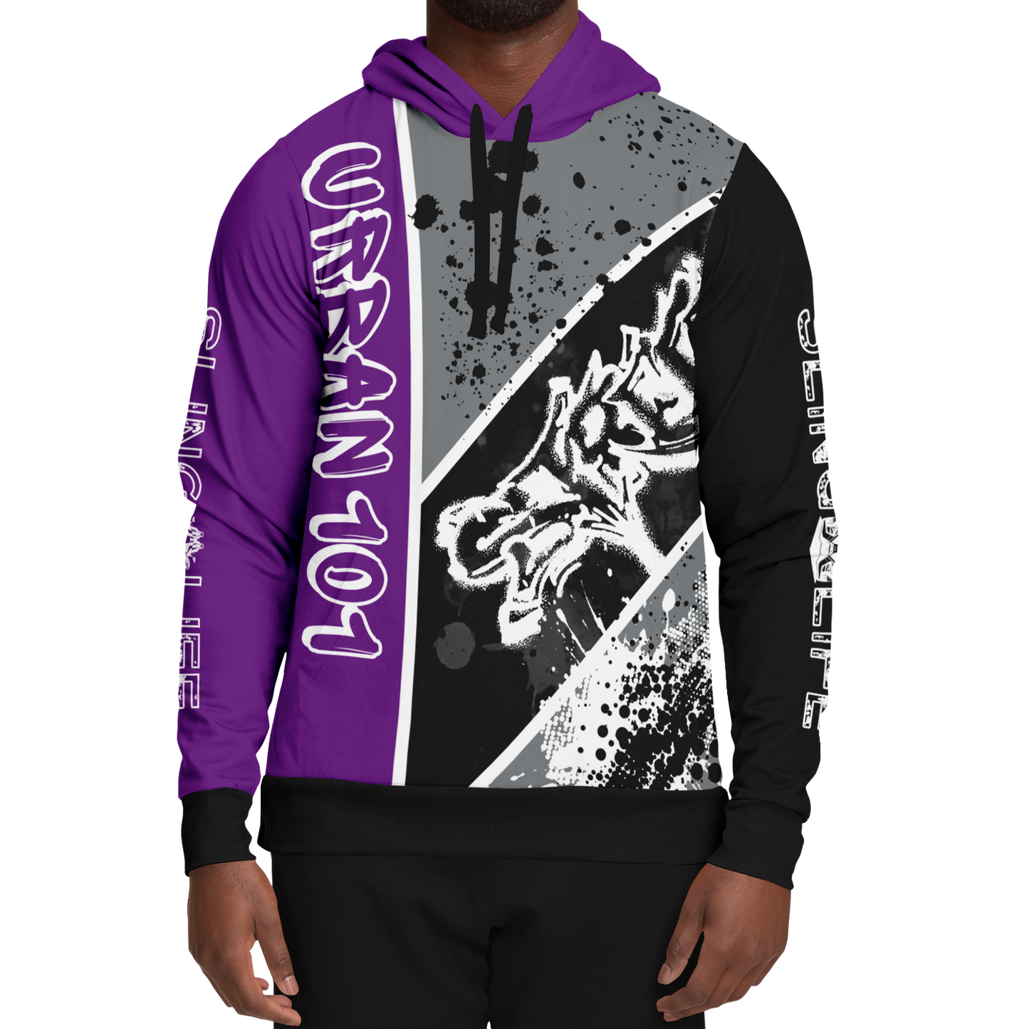 Black & Purple Urban 101 Sling Life Hoodie - AOP - Sling Life Fans