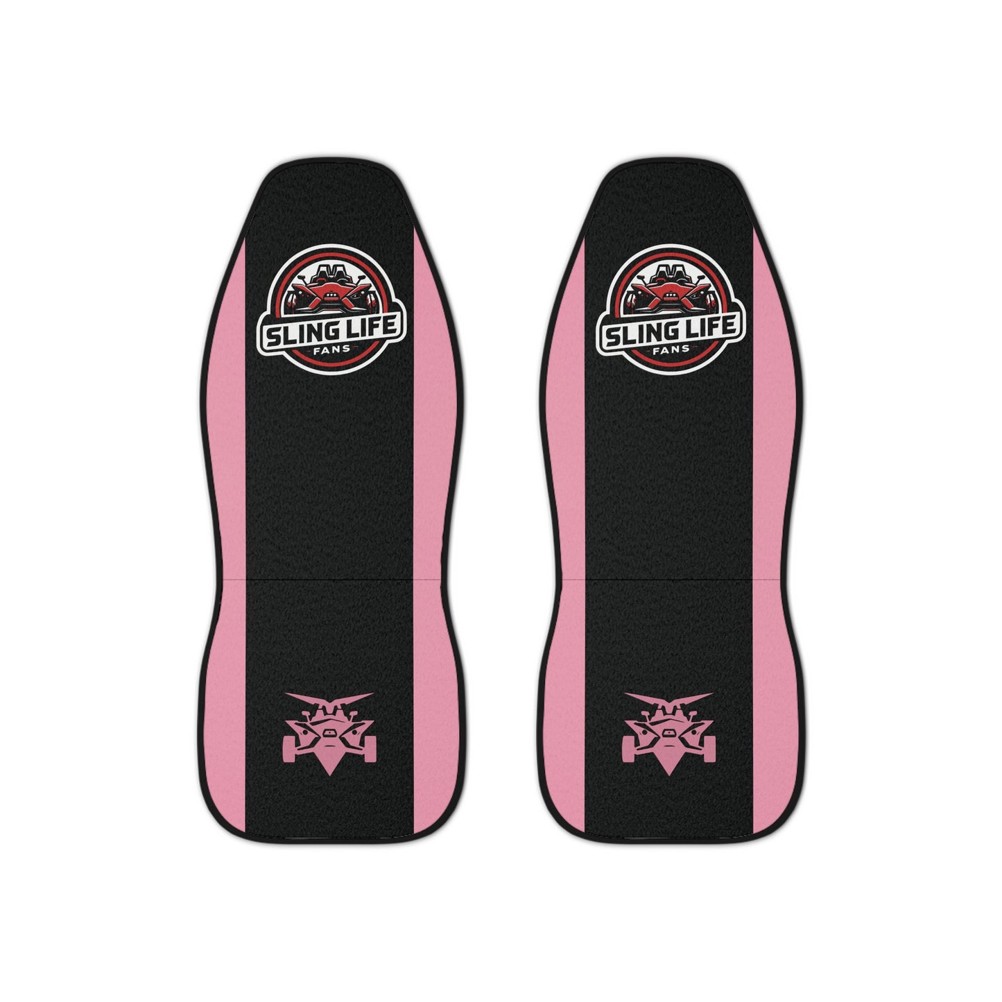 Pink & Black Logo Car Seat Covers - Sling Life Fans