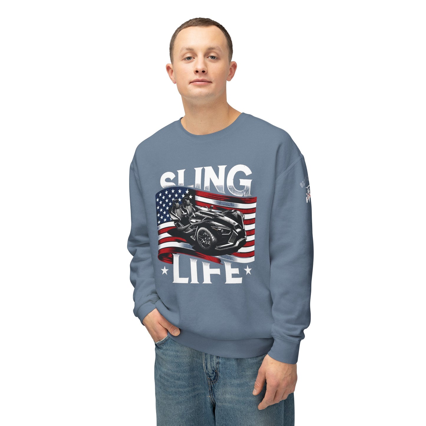 Patriotic Wavy Flag Sling Life Sweatshirt - Sling Life Fans