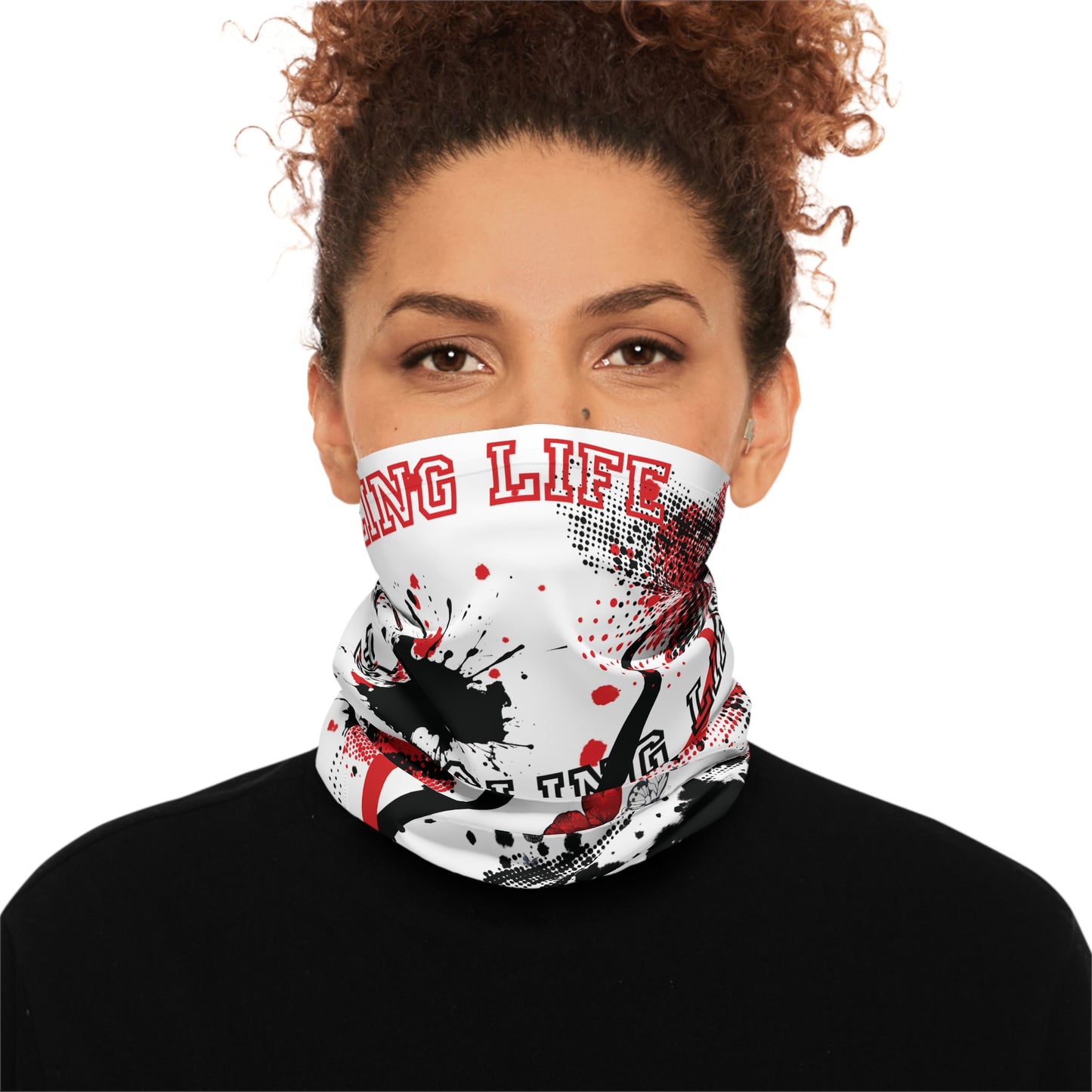 Black & Red Graffiti Style Sling Life Lightweight Neck Gaiter - Sling Life Fans