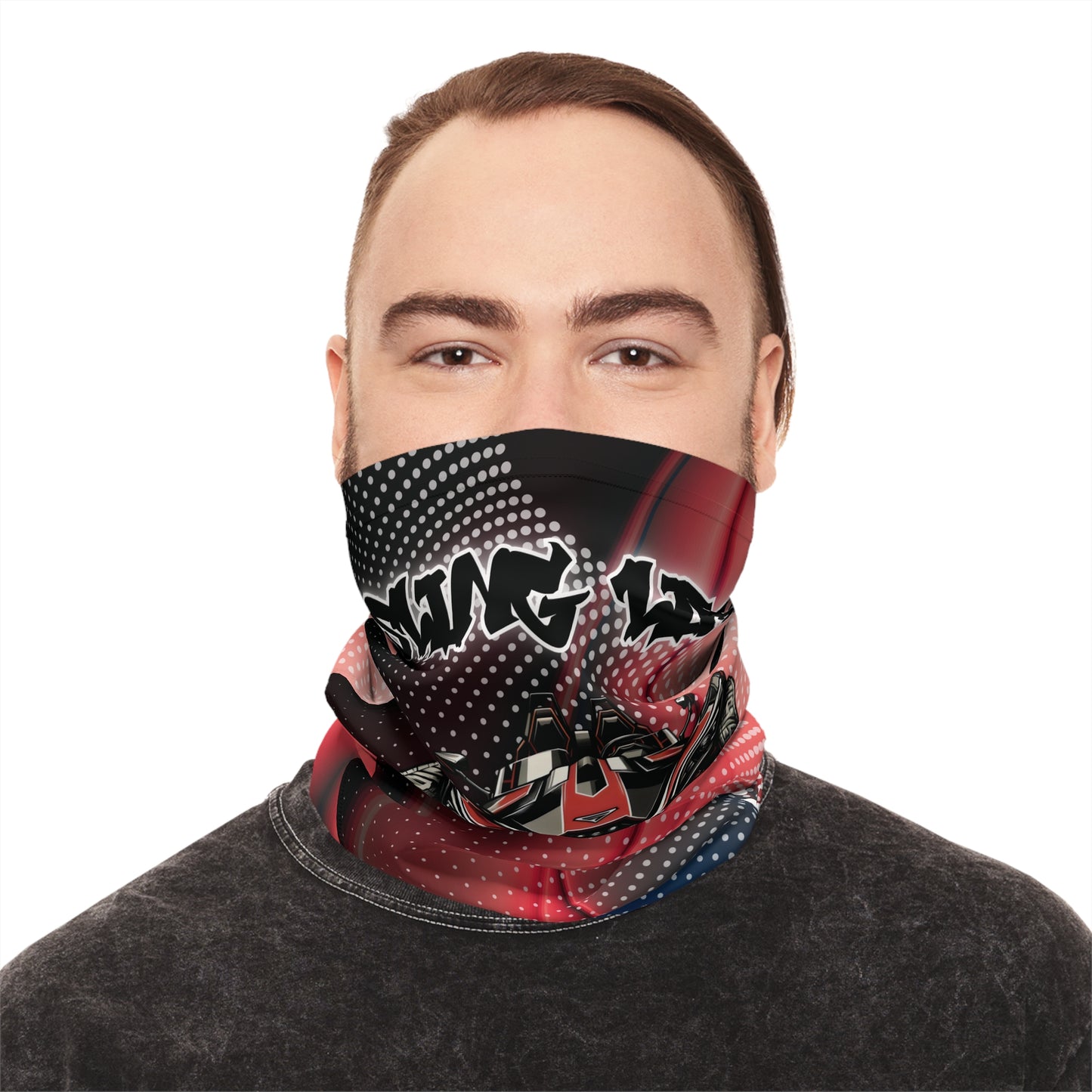 Black & Red Geometric Sling Life Lightweight Neck Gaiter - Sling Life Fans
