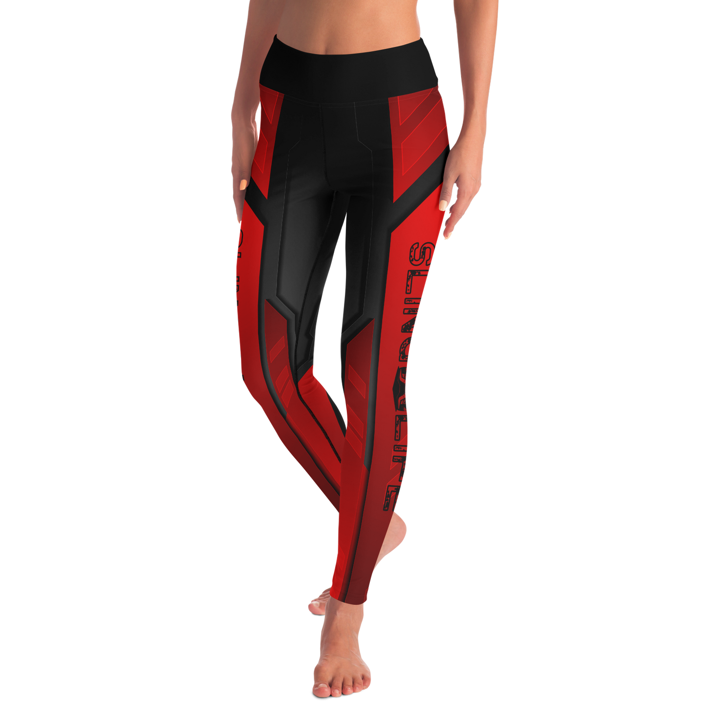 Black and Red Abstract Sling Life Leggings - Sling Life Fans