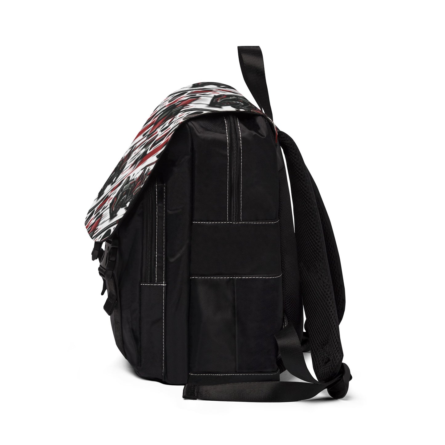 Black & Red Slingshot Pattern Shoulder Backpack - Sling Life Fans