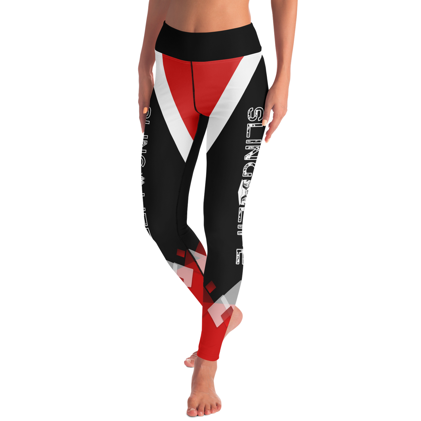 Red & Black Chevron Sling Life Leggings - Sling Life Fans