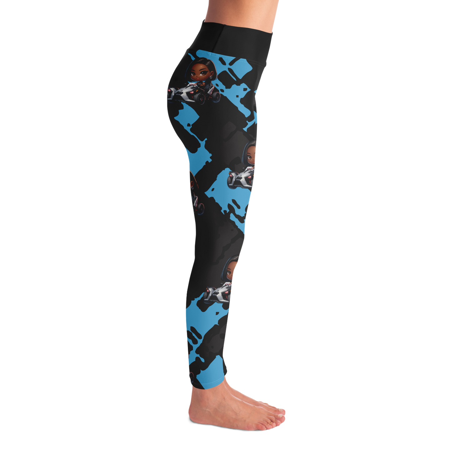 Chibi Girl Driving Slingshot Leggings - Sling Life Fans