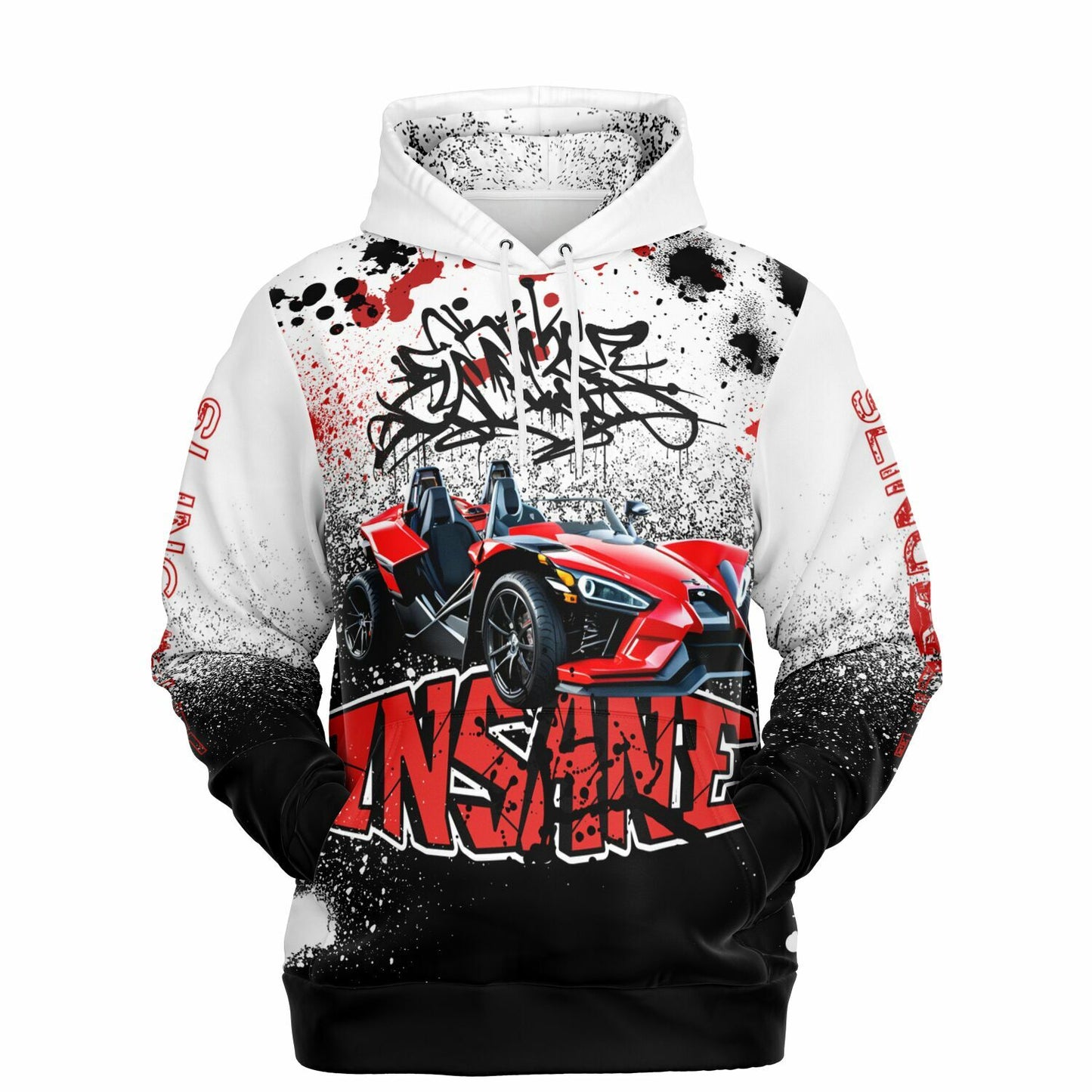 Red & Black Graffiti Sling Life AOP Hoodie - Sling Life Fans