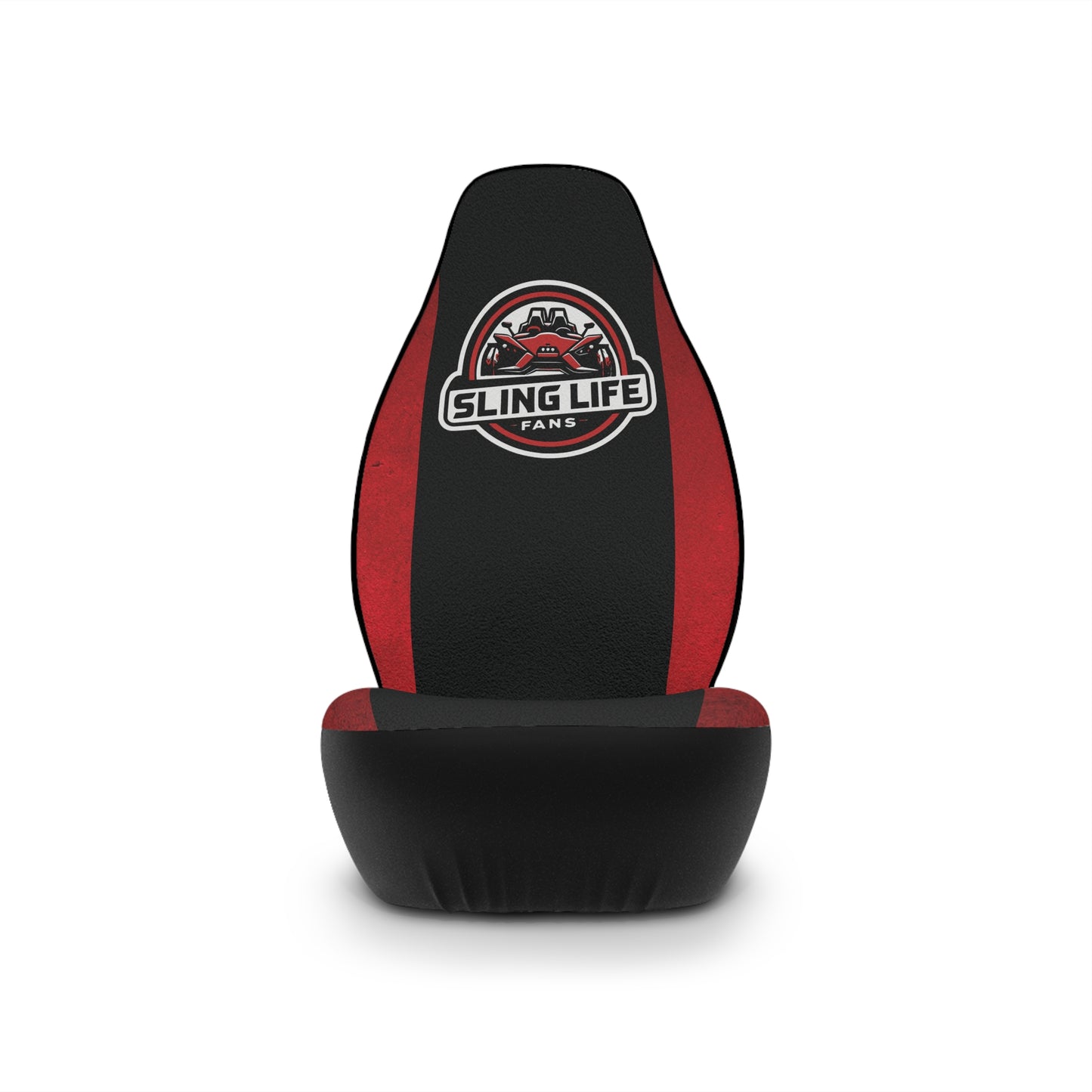 Red & Black Logo Car Seat Covers - Sling Life Fans