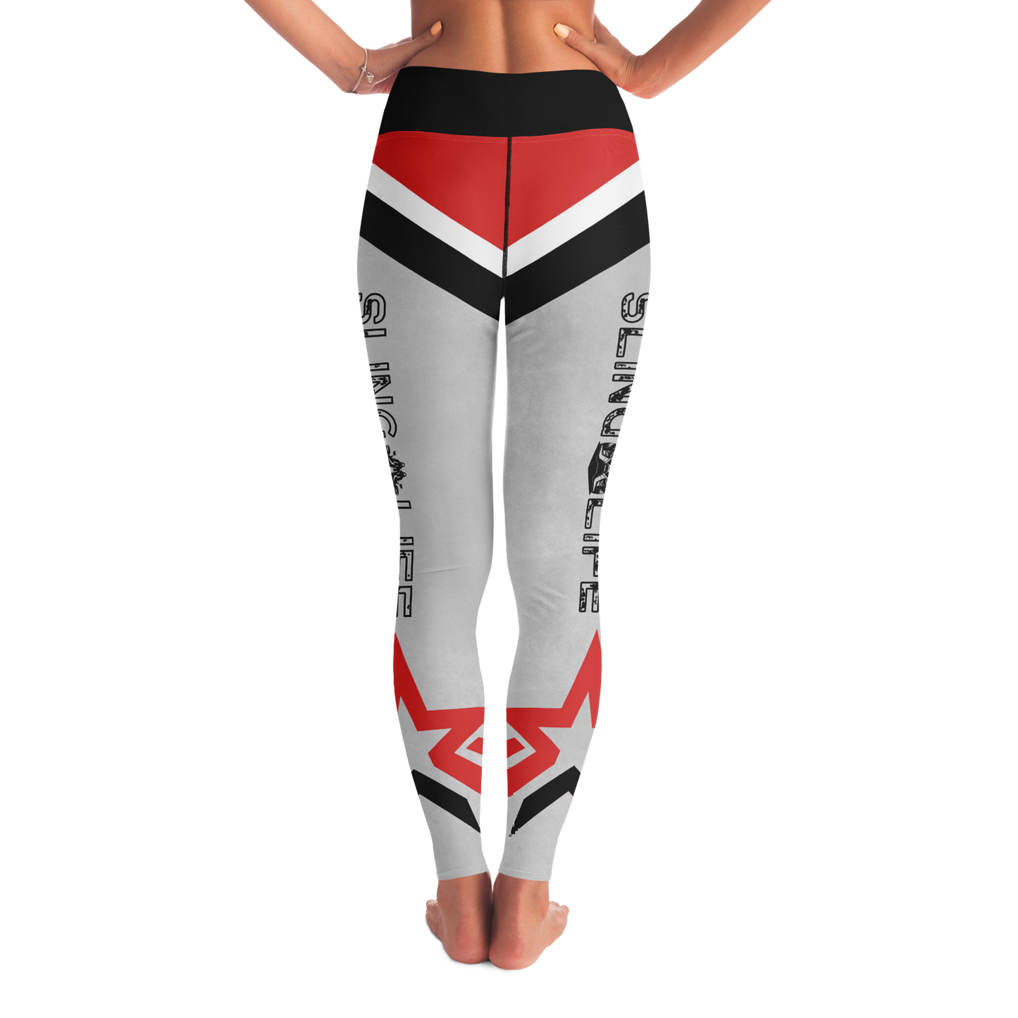 Black, Red and Gray Chevron Sling Life Leggings - Sling Life Fans