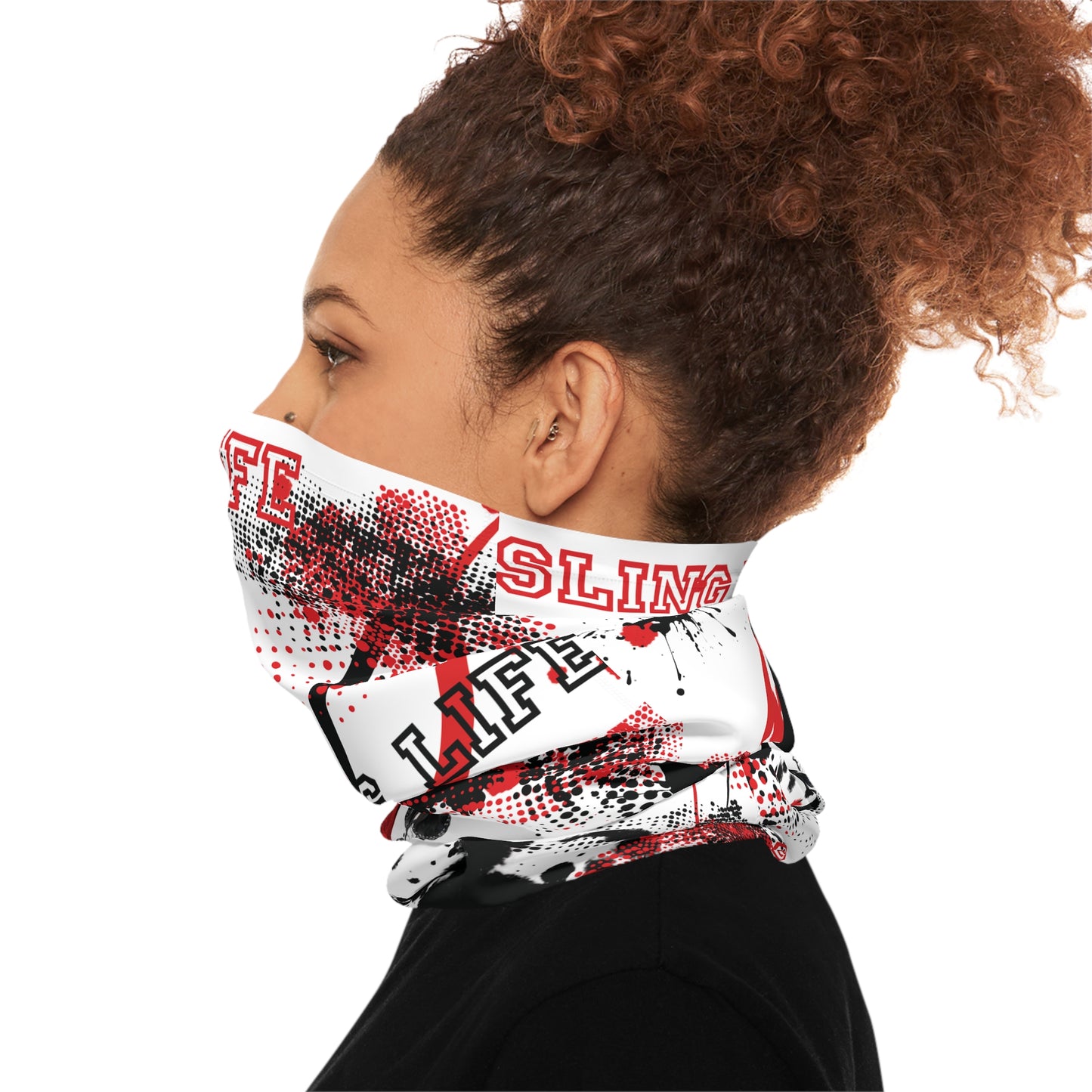 Black & Red Graffiti Style Sling Life Lightweight Neck Gaiter - Sling Life Fans