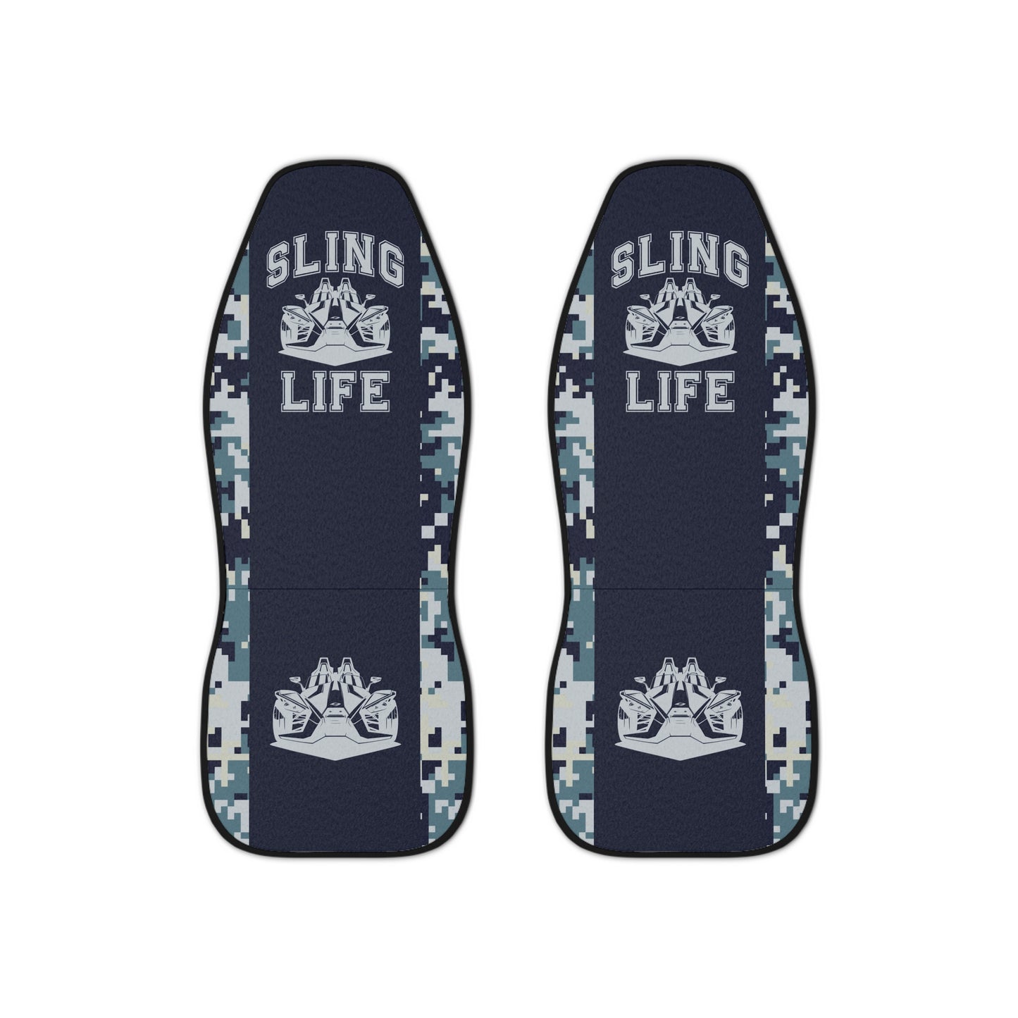 Blue Camoflauge Car Seat Covers - Sling Life Fans