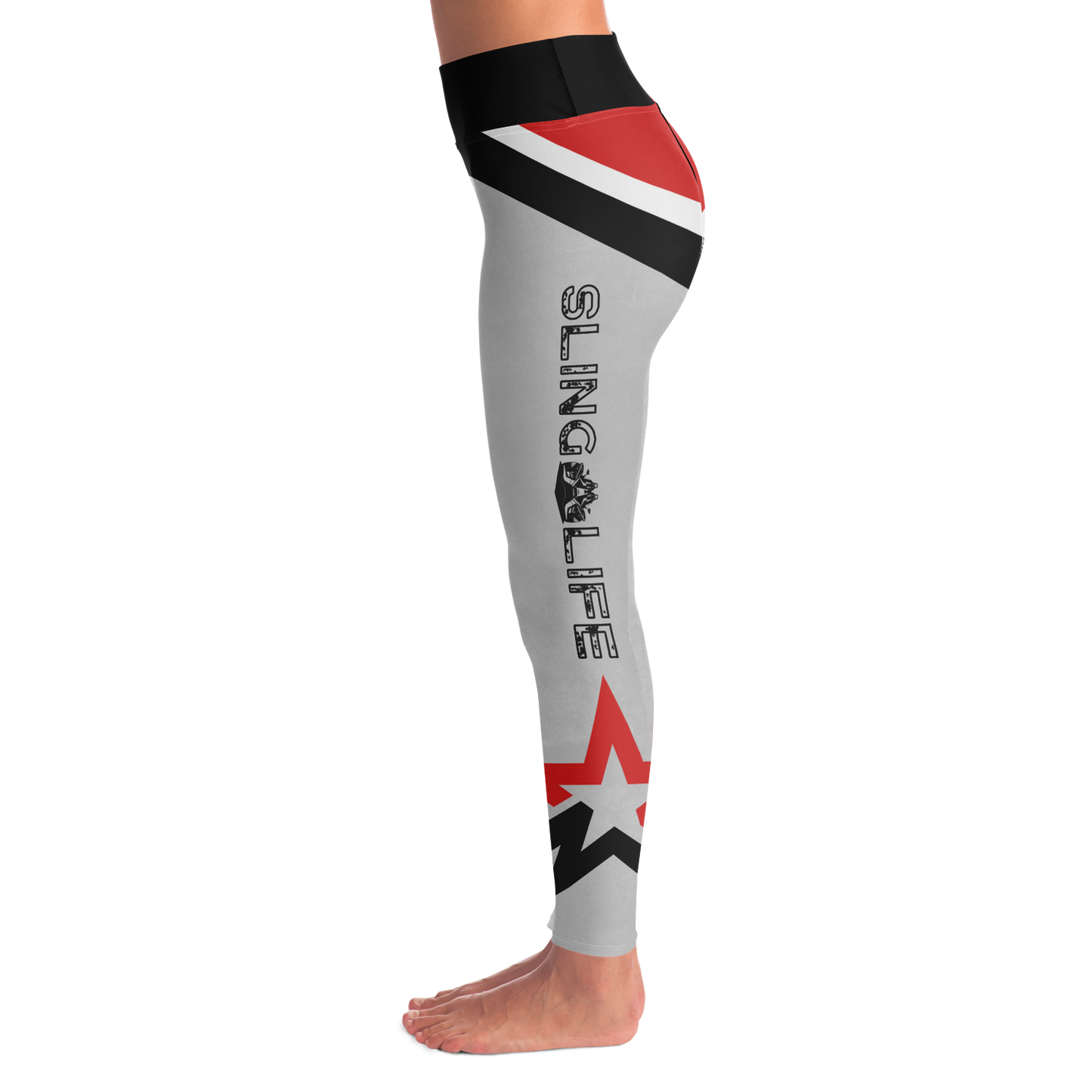 Black, Red and Gray Chevron Sling Life Leggings - Sling Life Fans