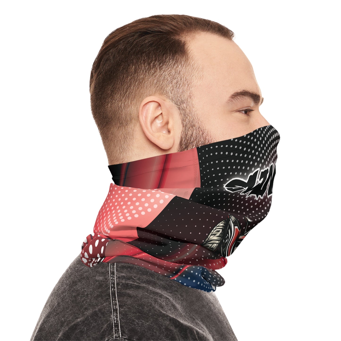 Black & Red Geometric Sling Life Lightweight Neck Gaiter - Sling Life Fans