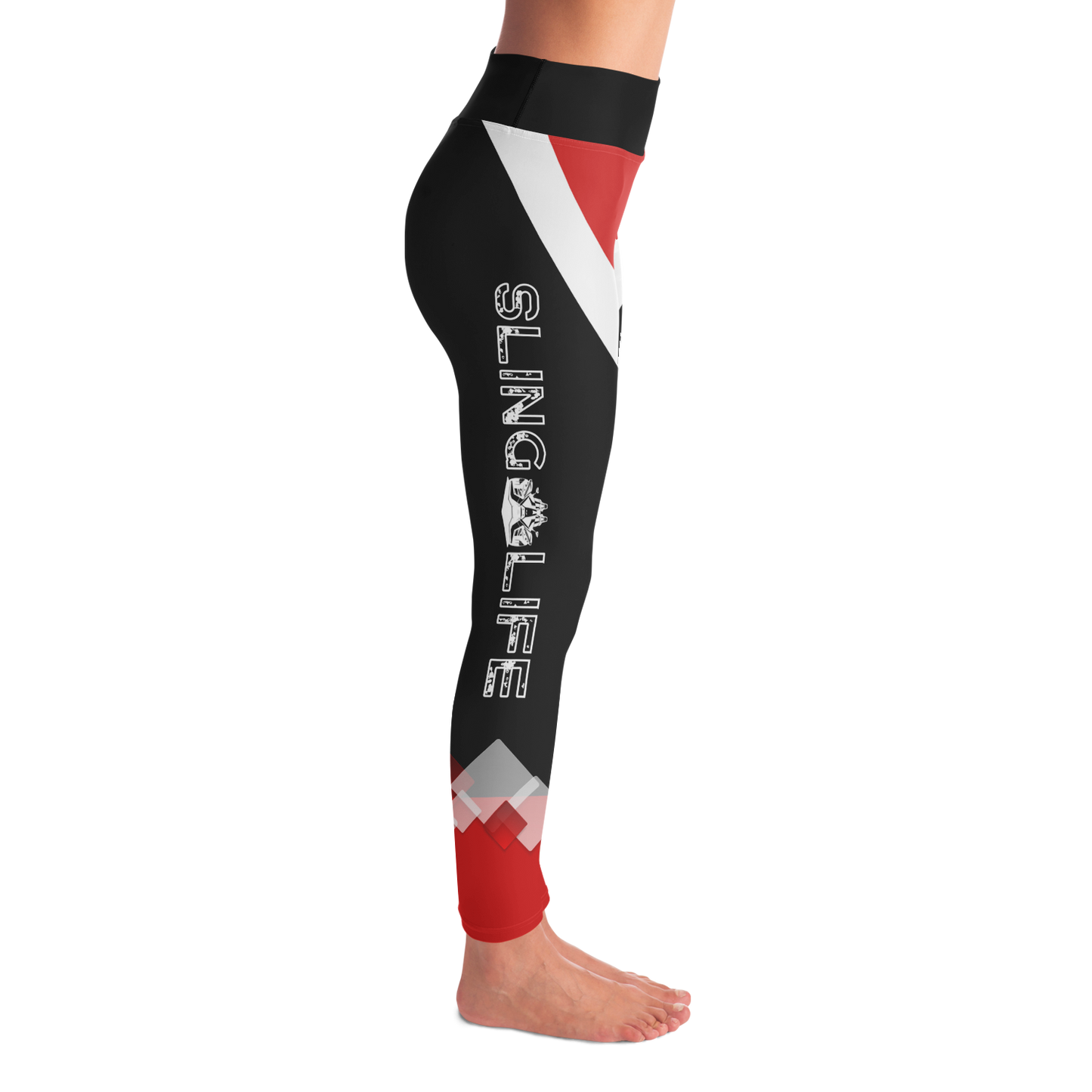 Red & Black Chevron Sling Life Leggings - Sling Life Fans