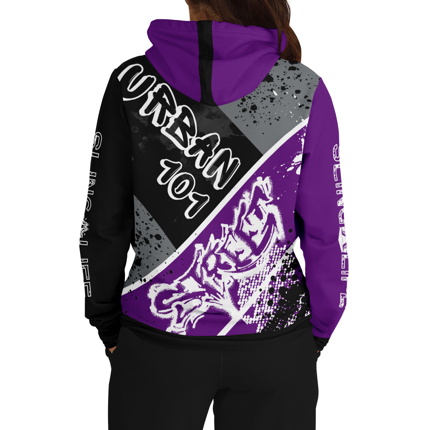 Black & Purple Urban 101 Sling Life Hoodie - AOP - Sling Life Fans