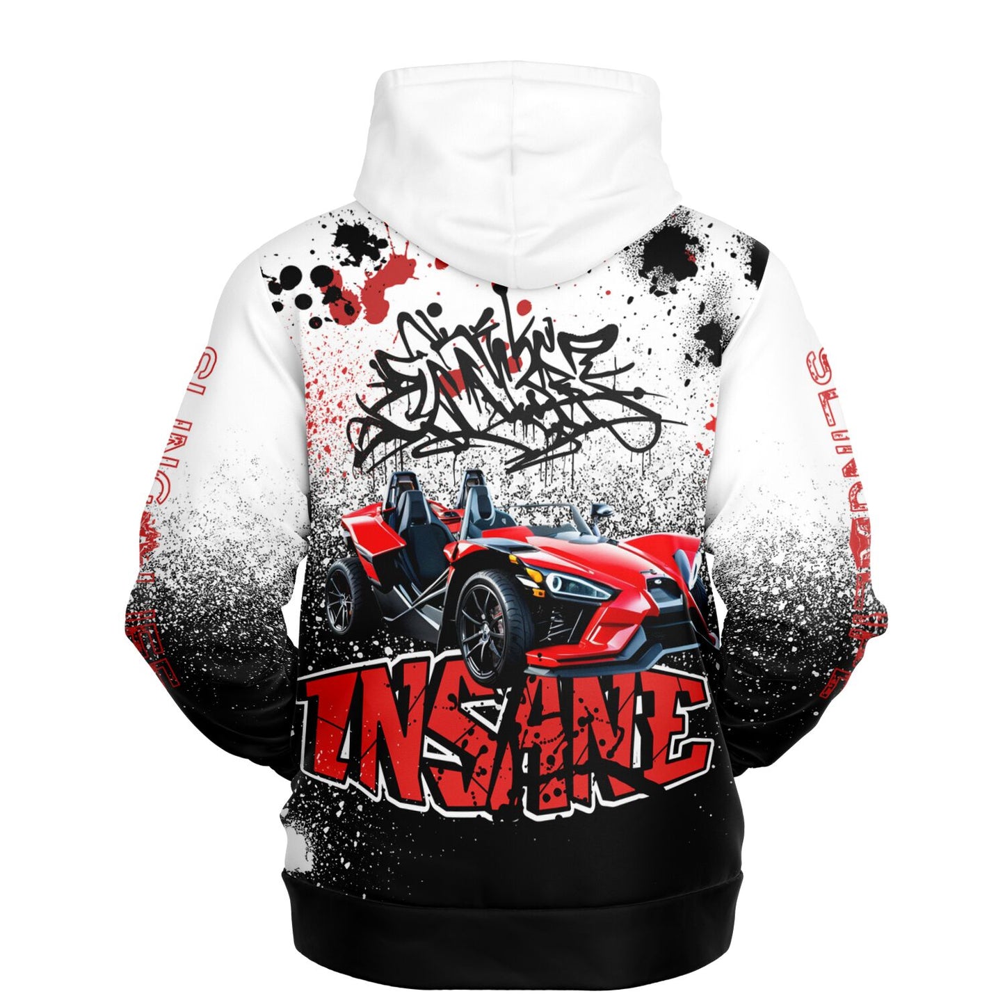 Red & Black Graffiti Sling Life AOP Hoodie - Sling Life Fans