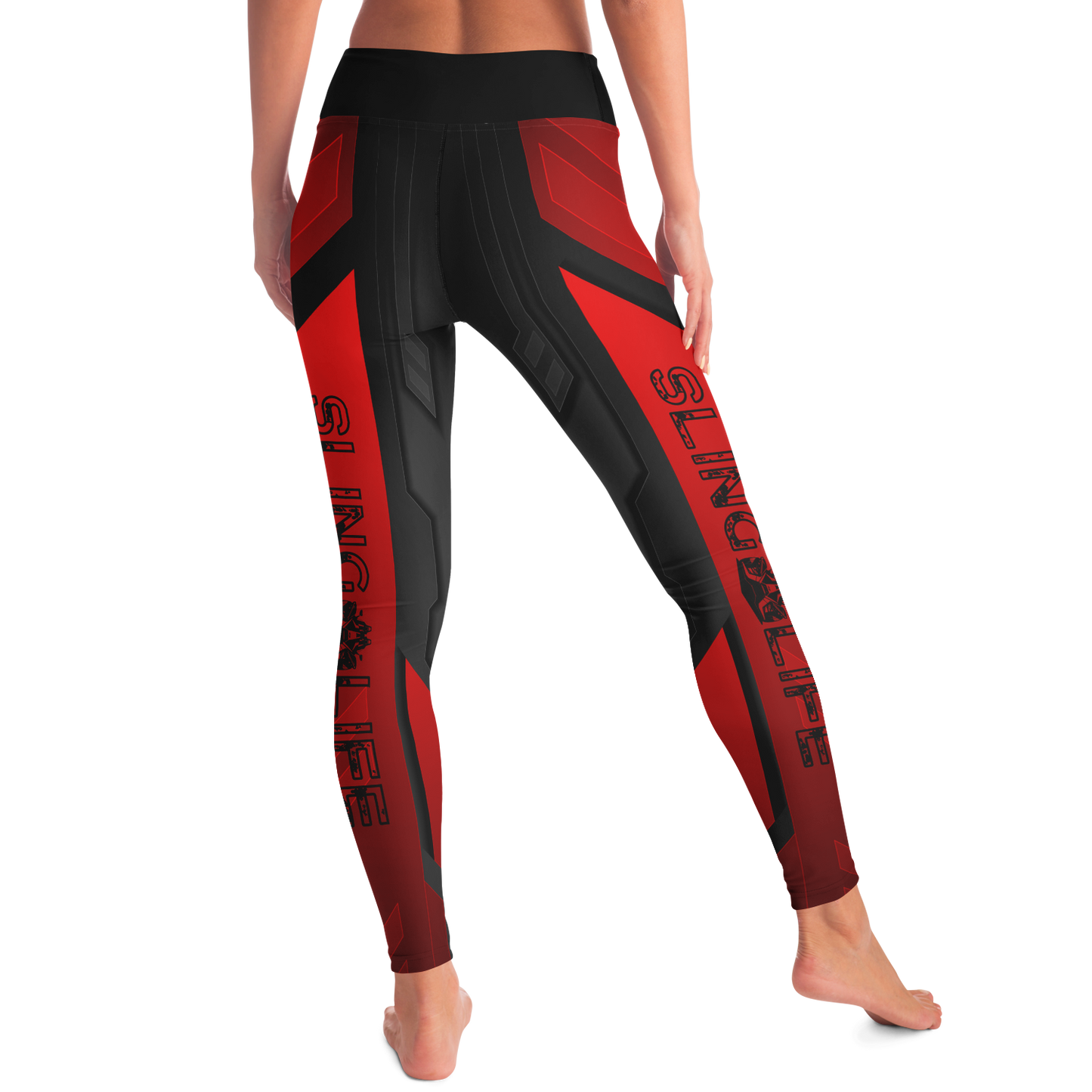 Black and Red Abstract Sling Life Leggings - Sling Life Fans