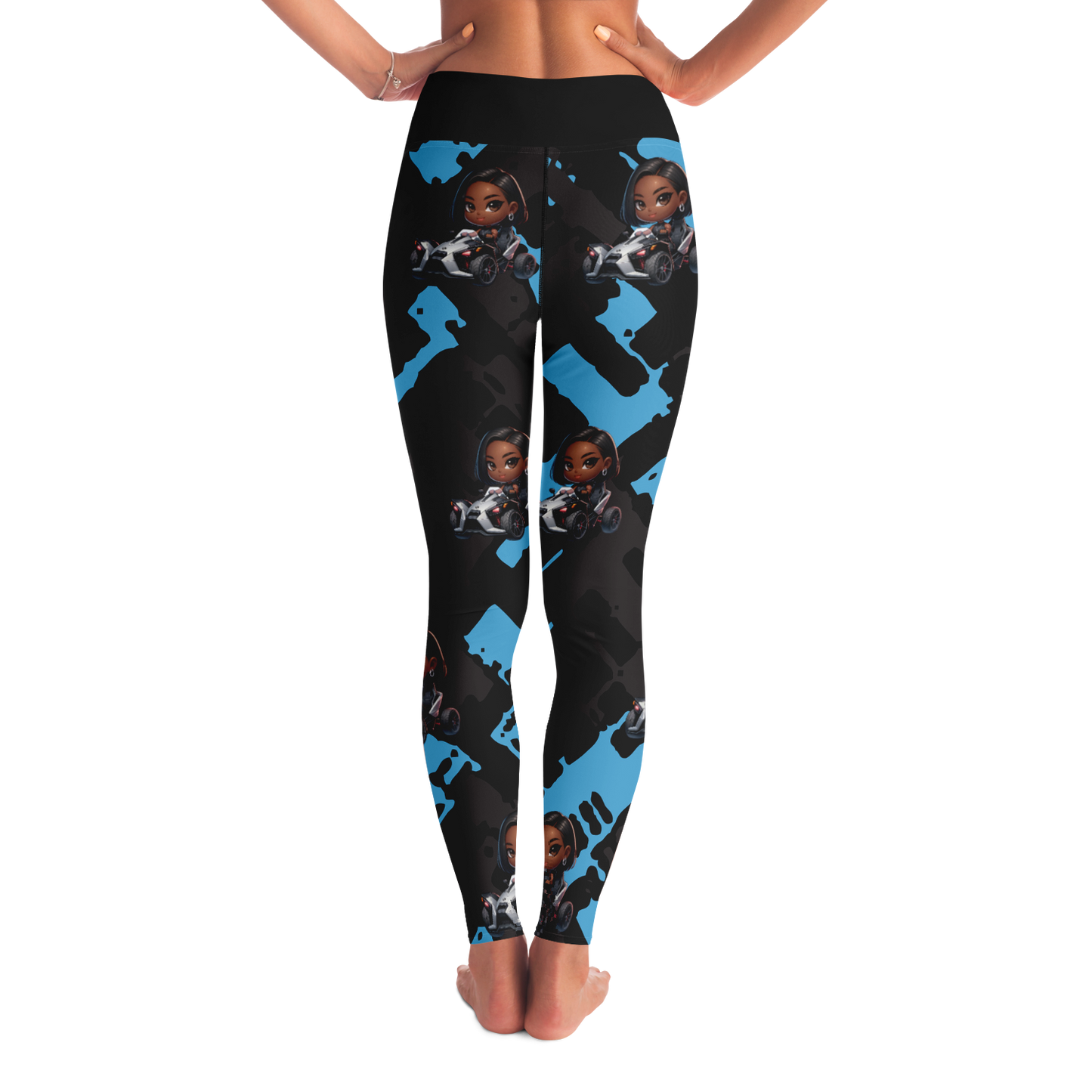 Chibi Girl Driving Slingshot Leggings - Sling Life Fans