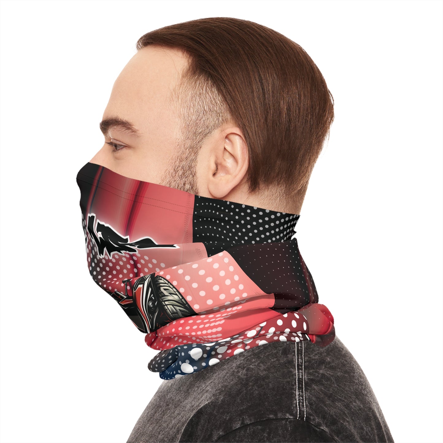 Black & Red Geometric Sling Life Lightweight Neck Gaiter - Sling Life Fans