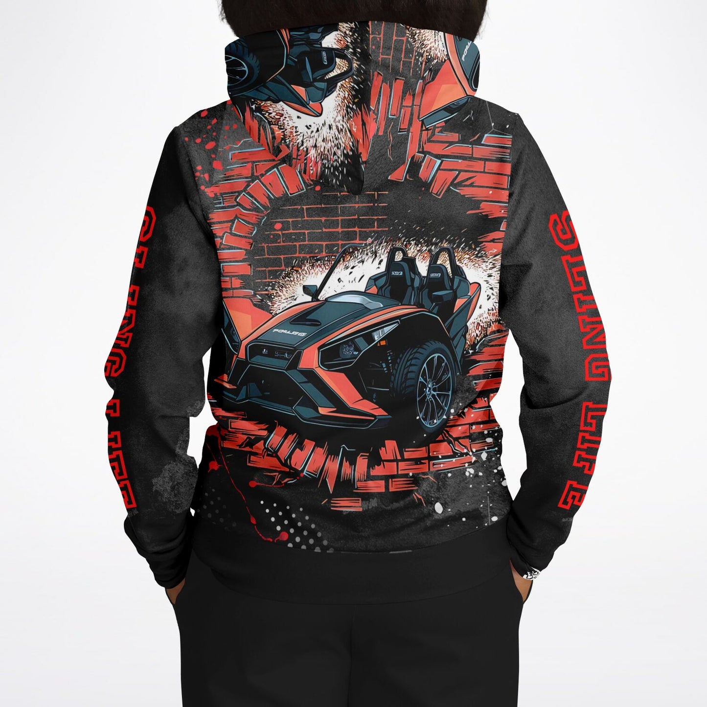 Slingshot Wall Break-Out Black & Red Graphic Hoodie - Sling Life Fans