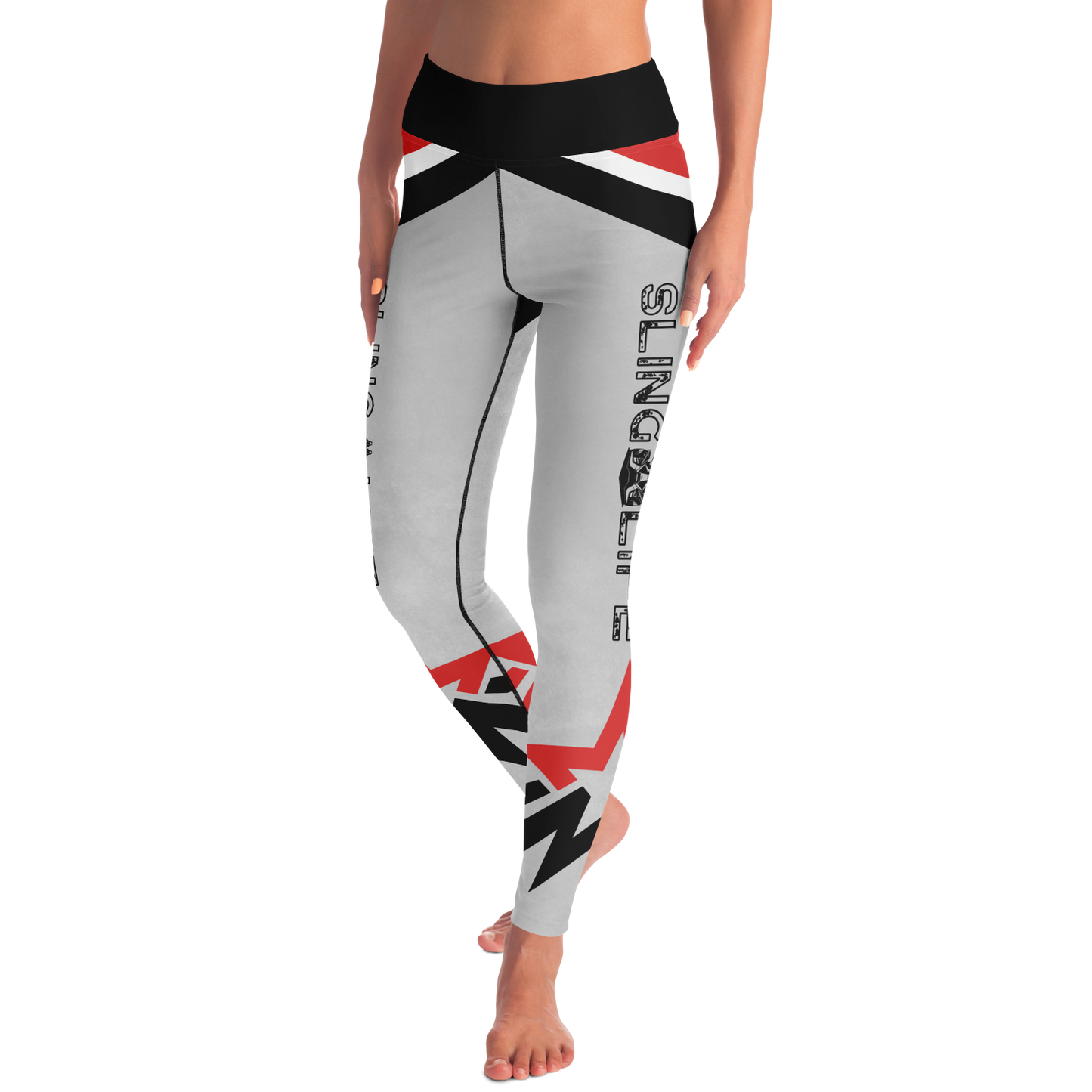 Black, Red and Gray Chevron Sling Life Leggings - Sling Life Fans
