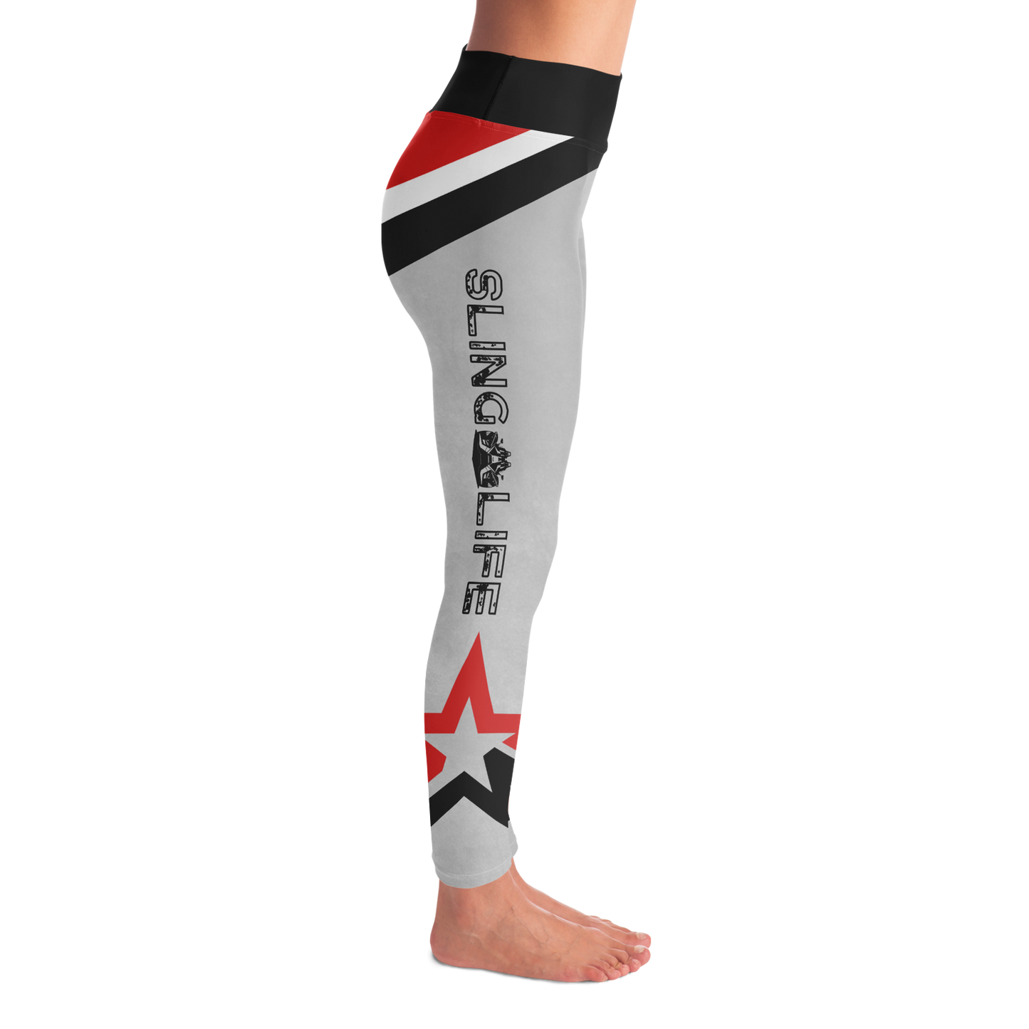 Black, Red and Gray Chevron Sling Life Leggings - Sling Life Fans
