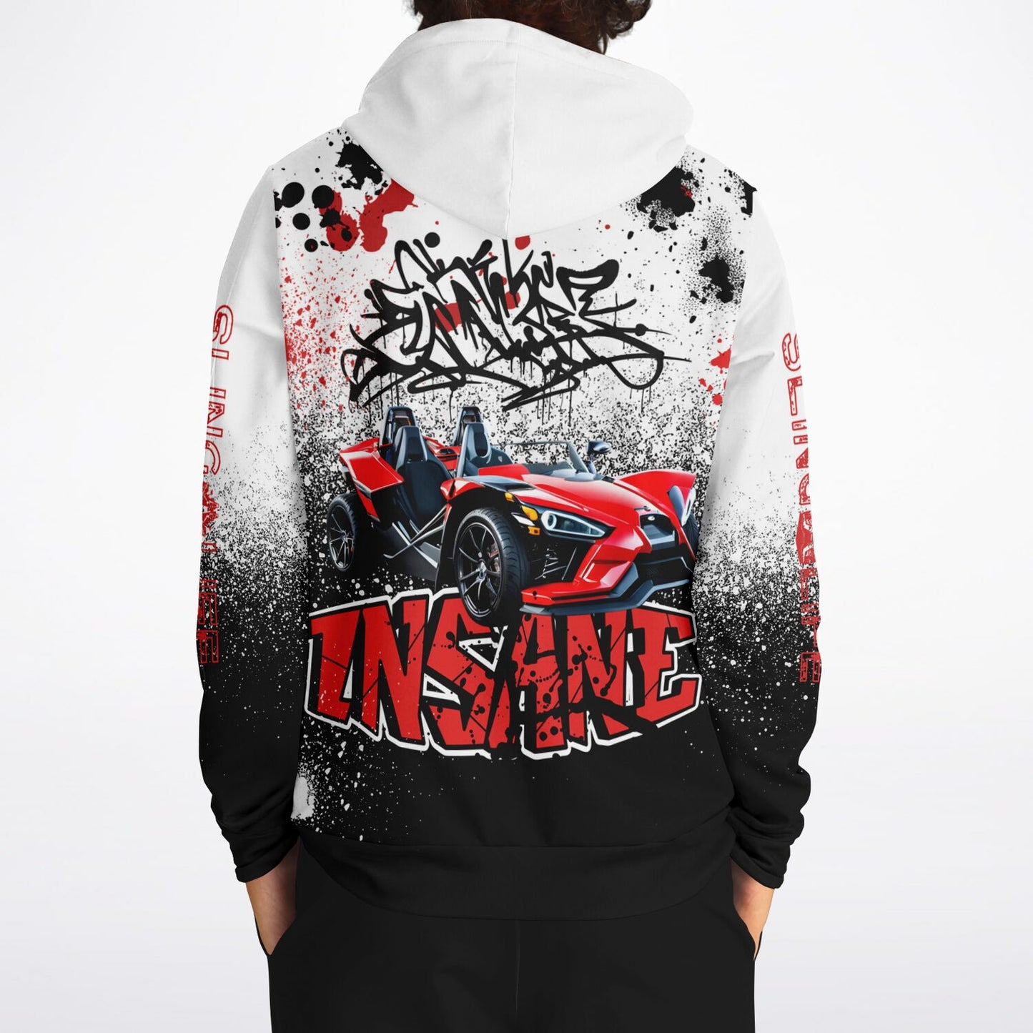 Red & Black Graffiti Sling Life AOP Hoodie - Sling Life Fans