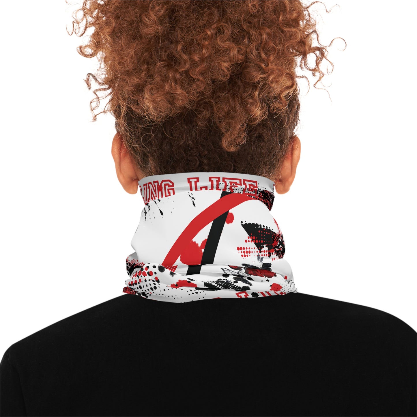 Black & Red Graffiti Style Sling Life Lightweight Neck Gaiter - Sling Life Fans