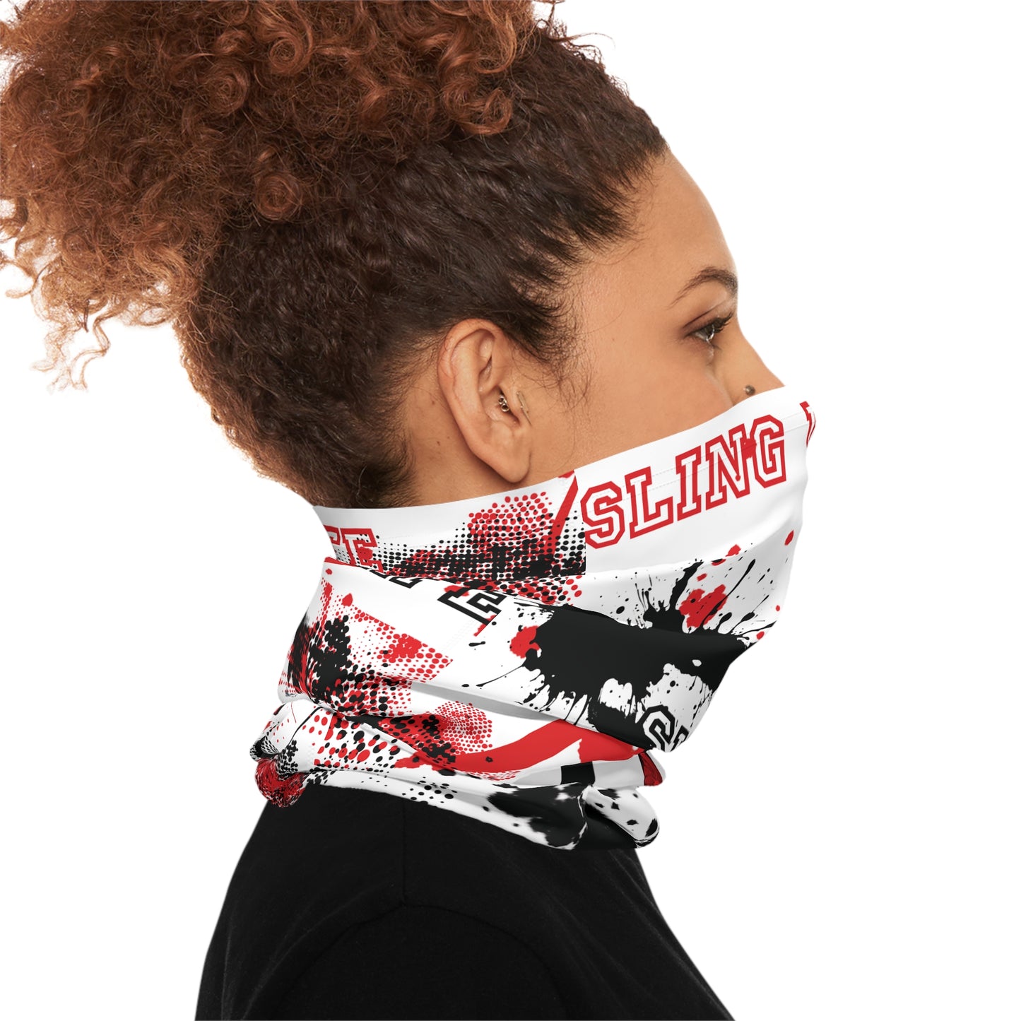 Black & Red Graffiti Style Sling Life Lightweight Neck Gaiter - Sling Life Fans