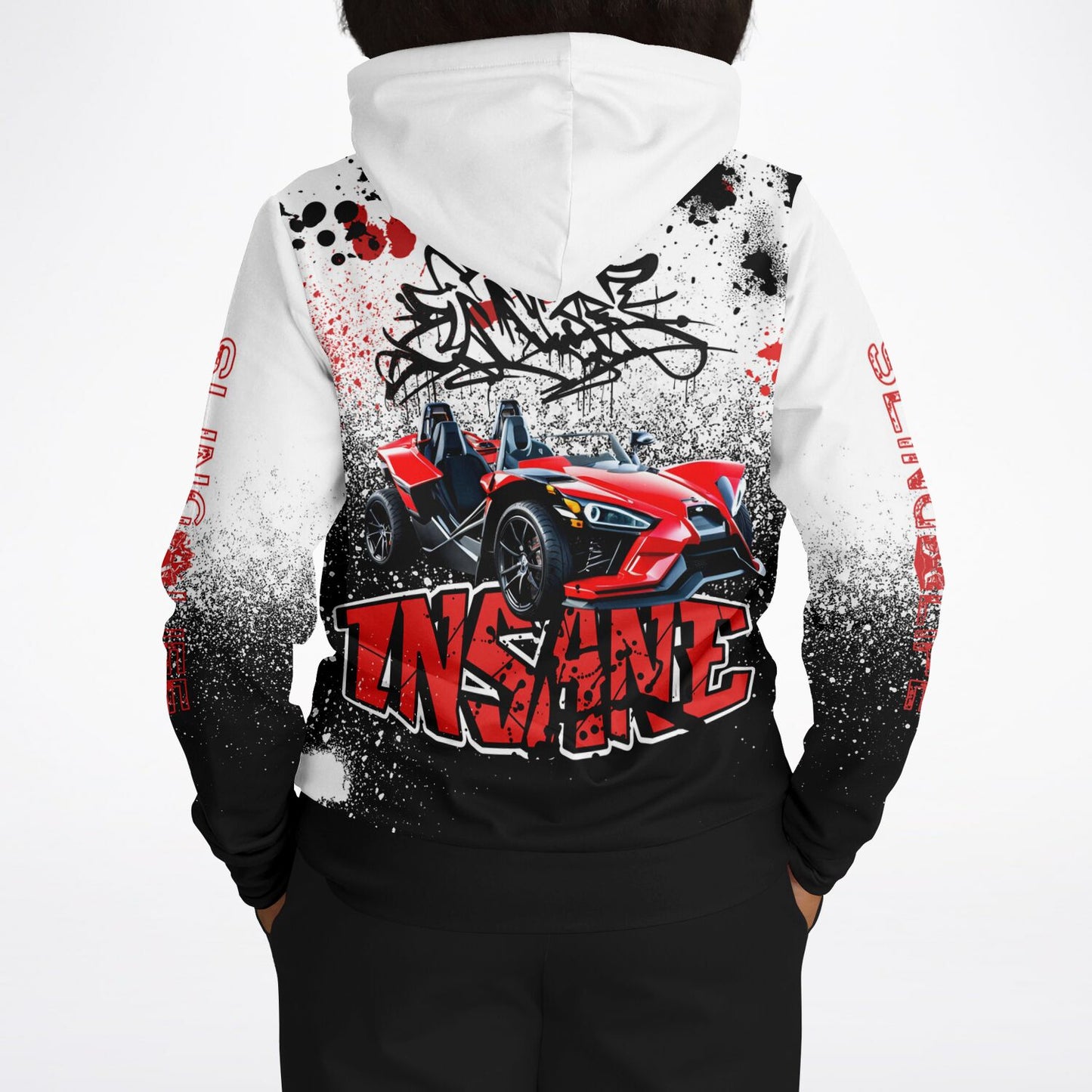 Red & Black Graffiti Sling Life AOP Hoodie - Sling Life Fans