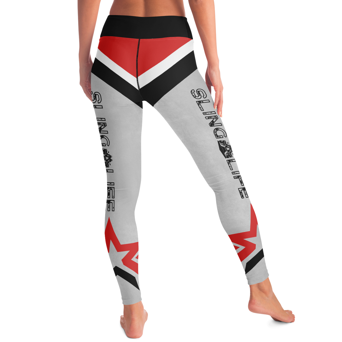 Black, Red and Gray Chevron Sling Life Leggings - Sling Life Fans