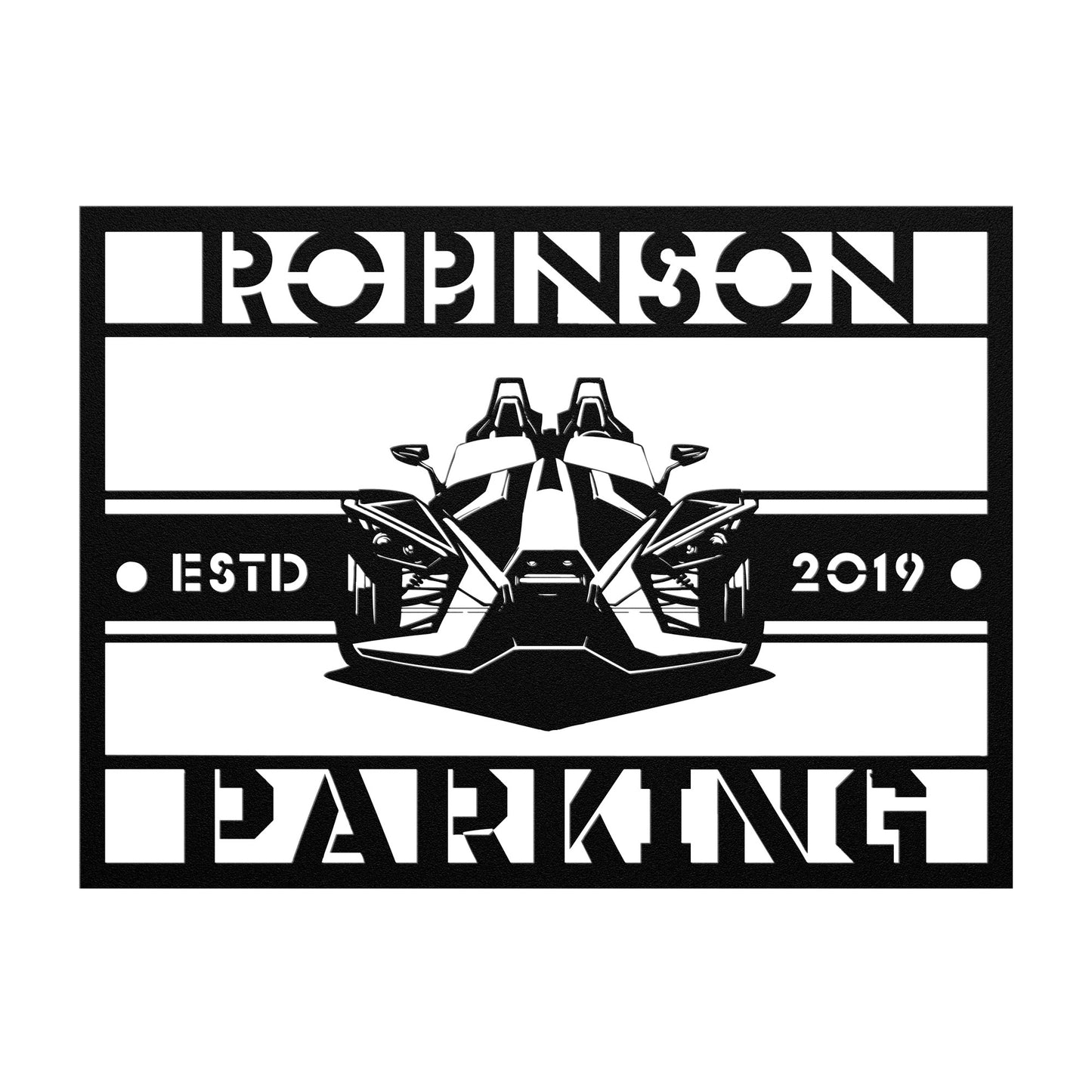 Customized Square Slingshot Parking Metal Sign - Sling Life Fans