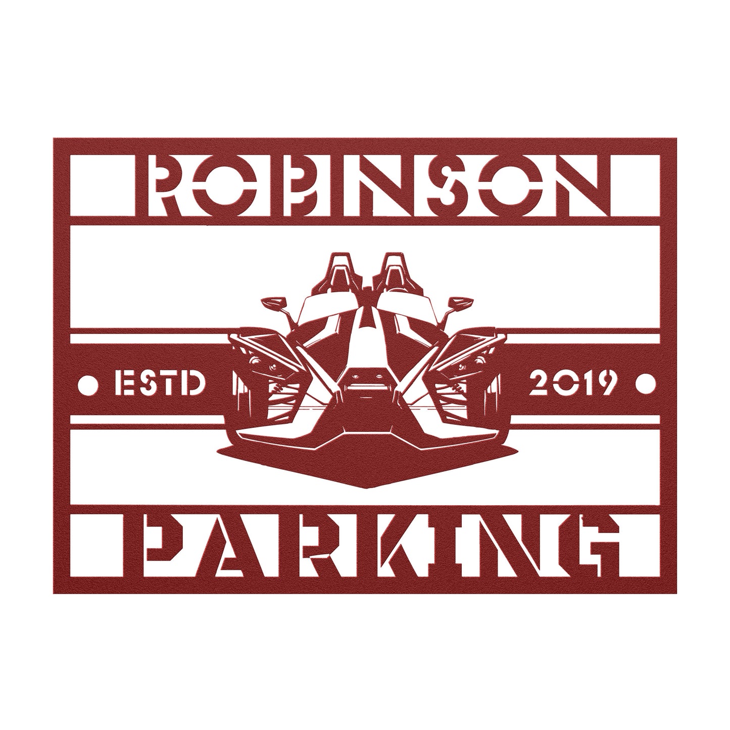 Customized Square Slingshot Parking Metal Sign - Sling Life Fans