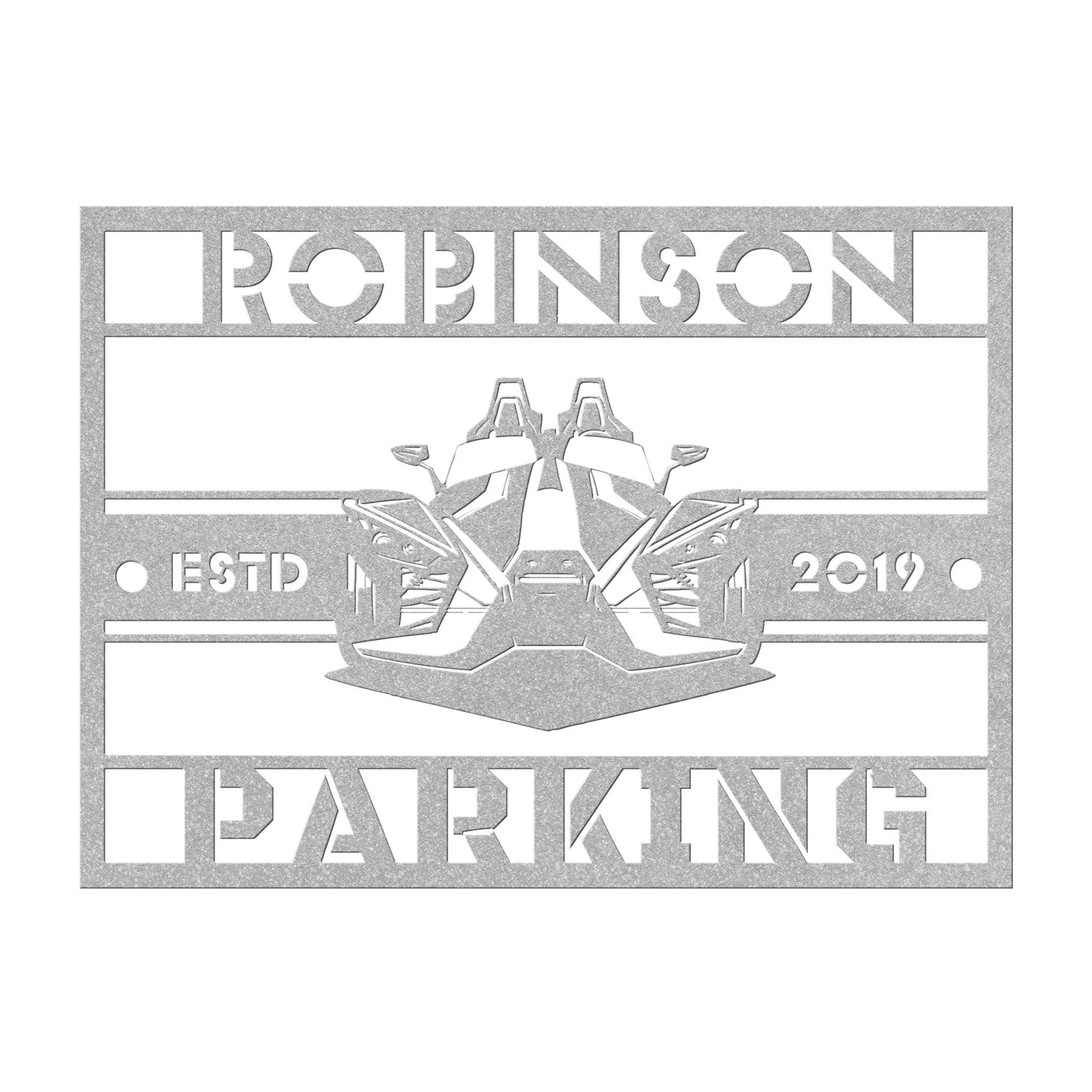 Customized Square Slingshot Parking Metal Sign - Sling Life Fans