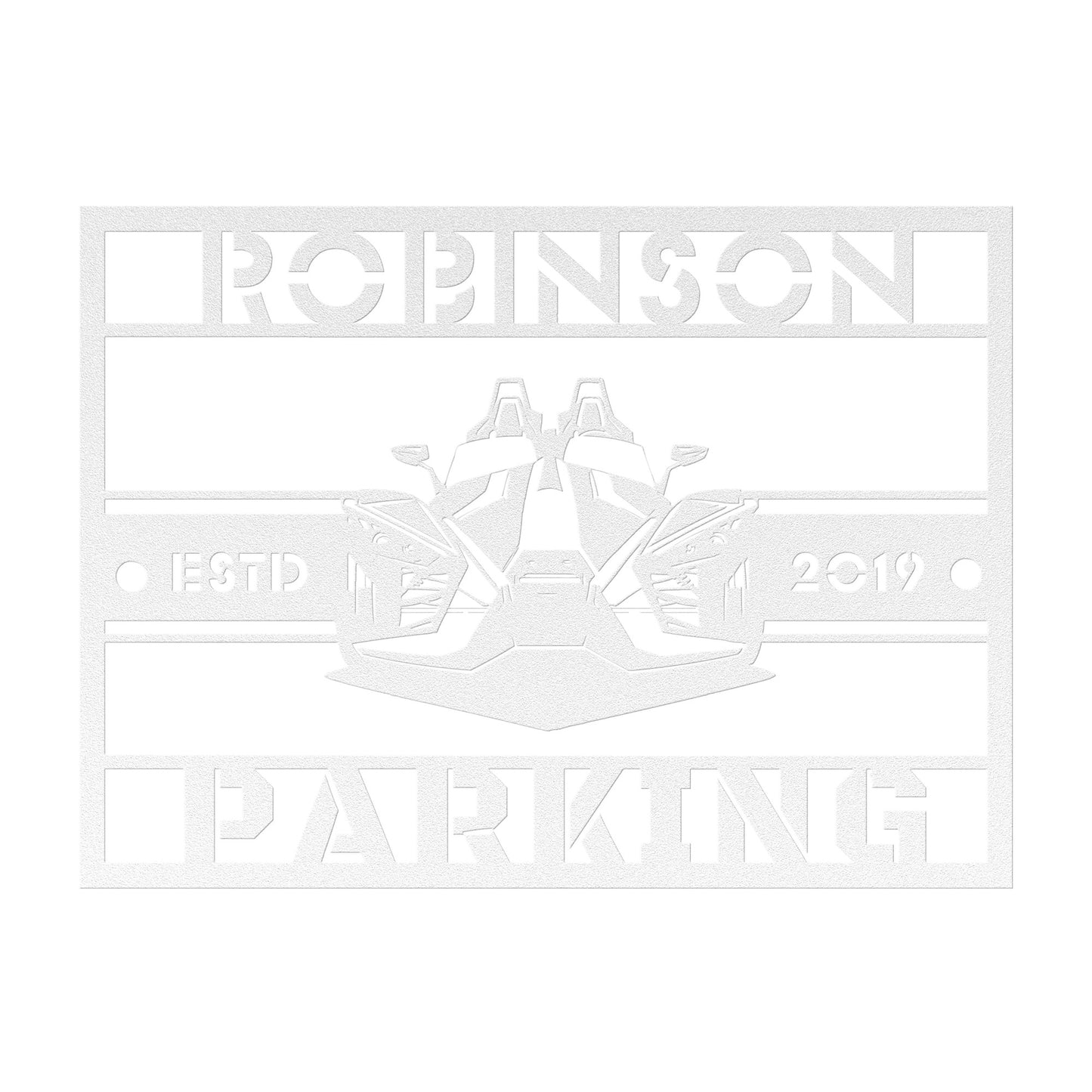 Customized Square Slingshot Parking Metal Sign - Sling Life Fans