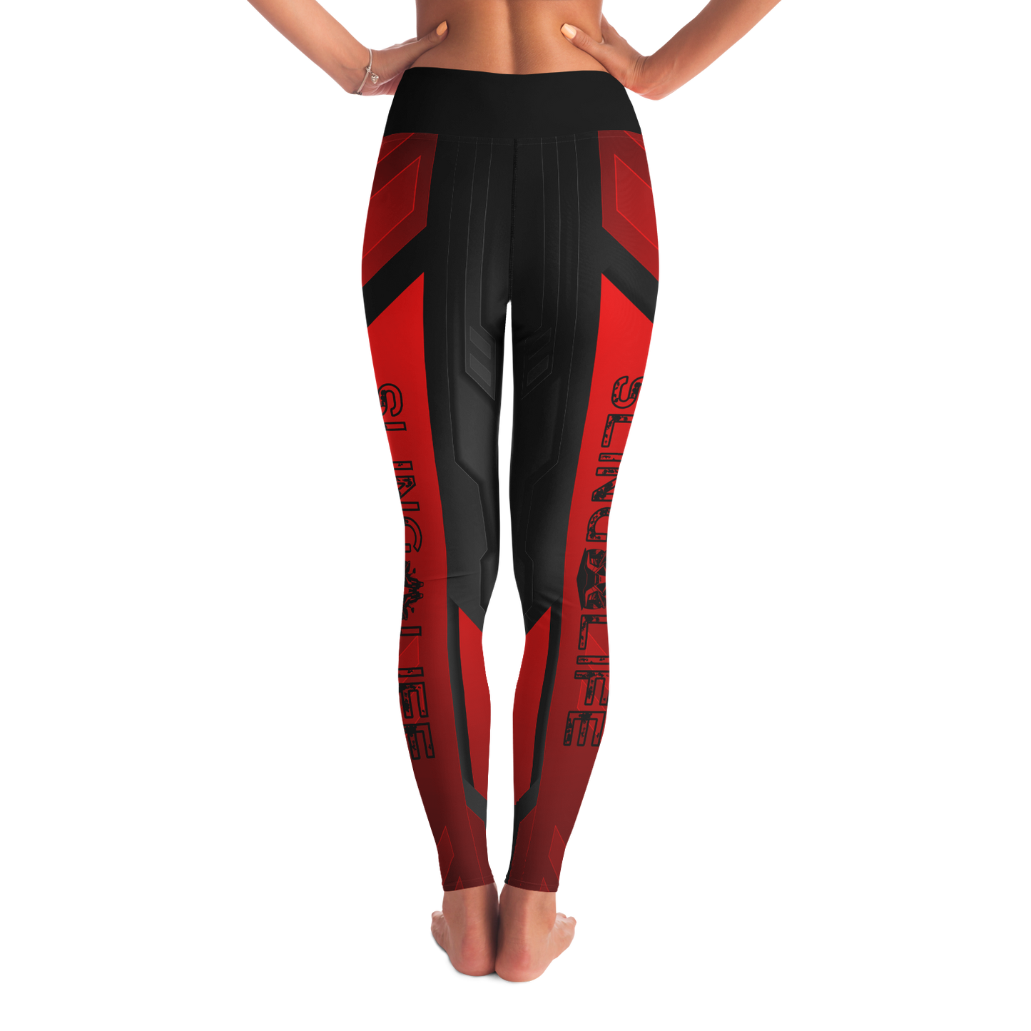 Black and Red Abstract Sling Life Leggings - Sling Life Fans