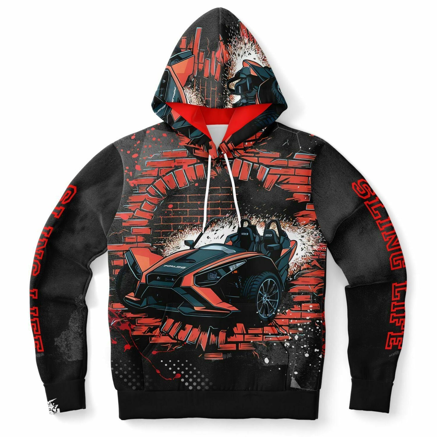 Slingshot Wall Break-Out Black & Red Graphic Hoodie - Sling Life Fans