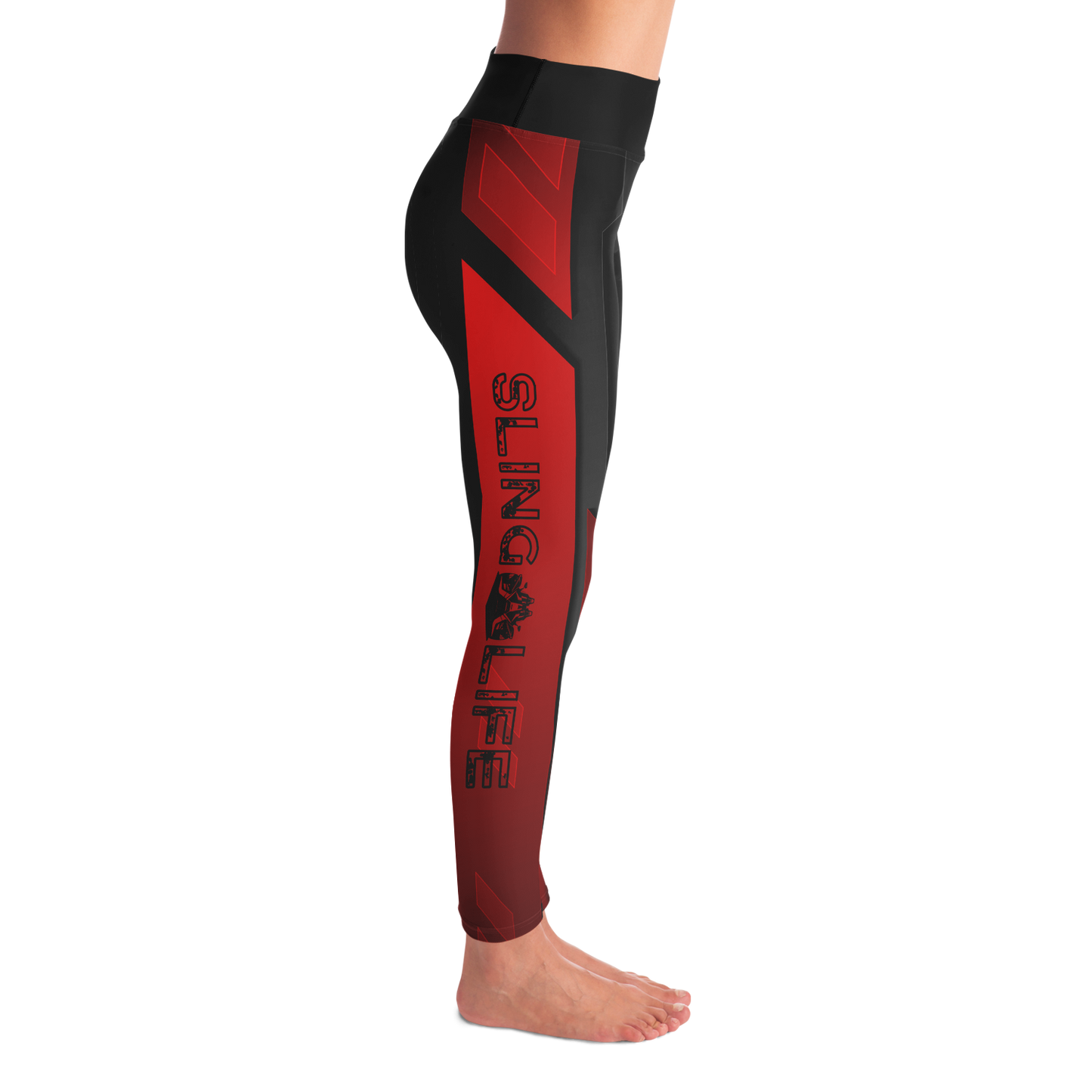 Black and Red Abstract Sling Life Leggings - Sling Life Fans