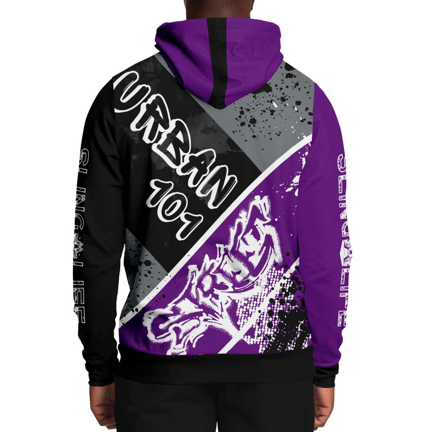 Black & Purple Urban 101 Sling Life Hoodie - AOP - Sling Life Fans