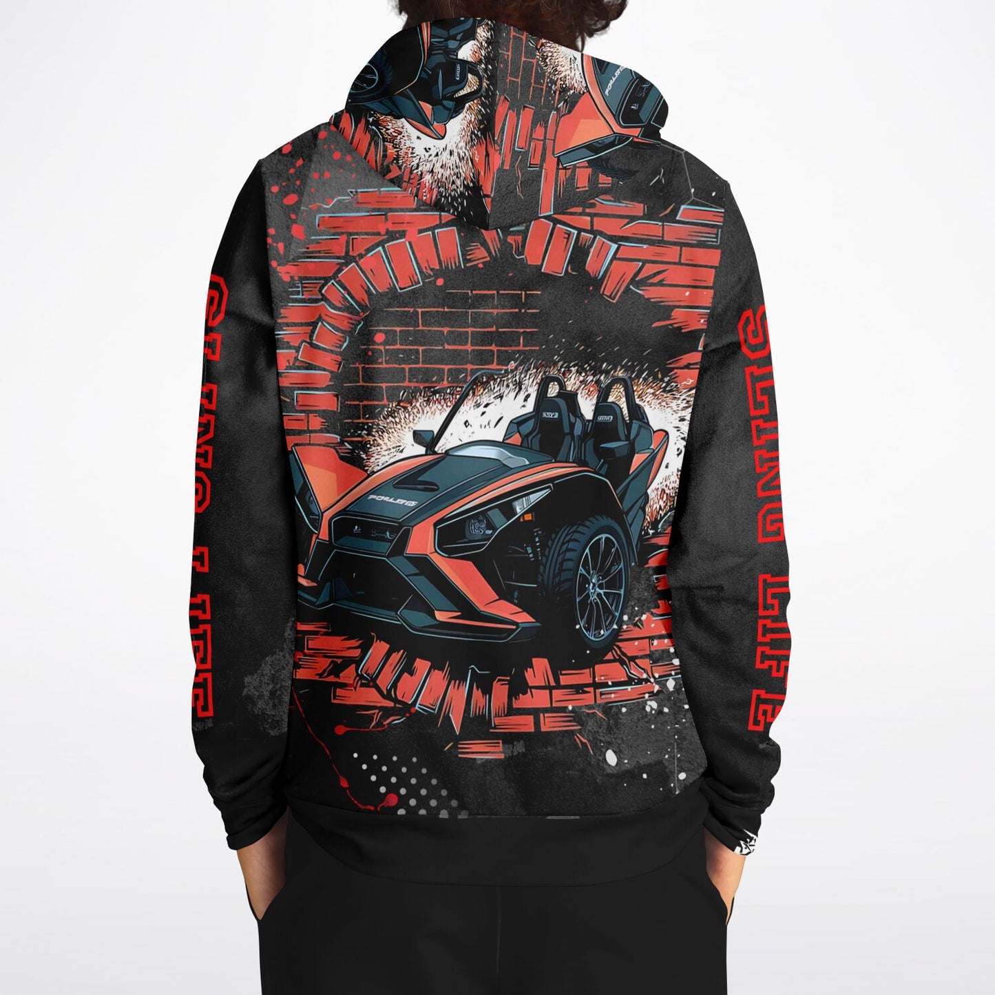 Slingshot Wall Break-Out Black & Red Graphic Hoodie - Sling Life Fans