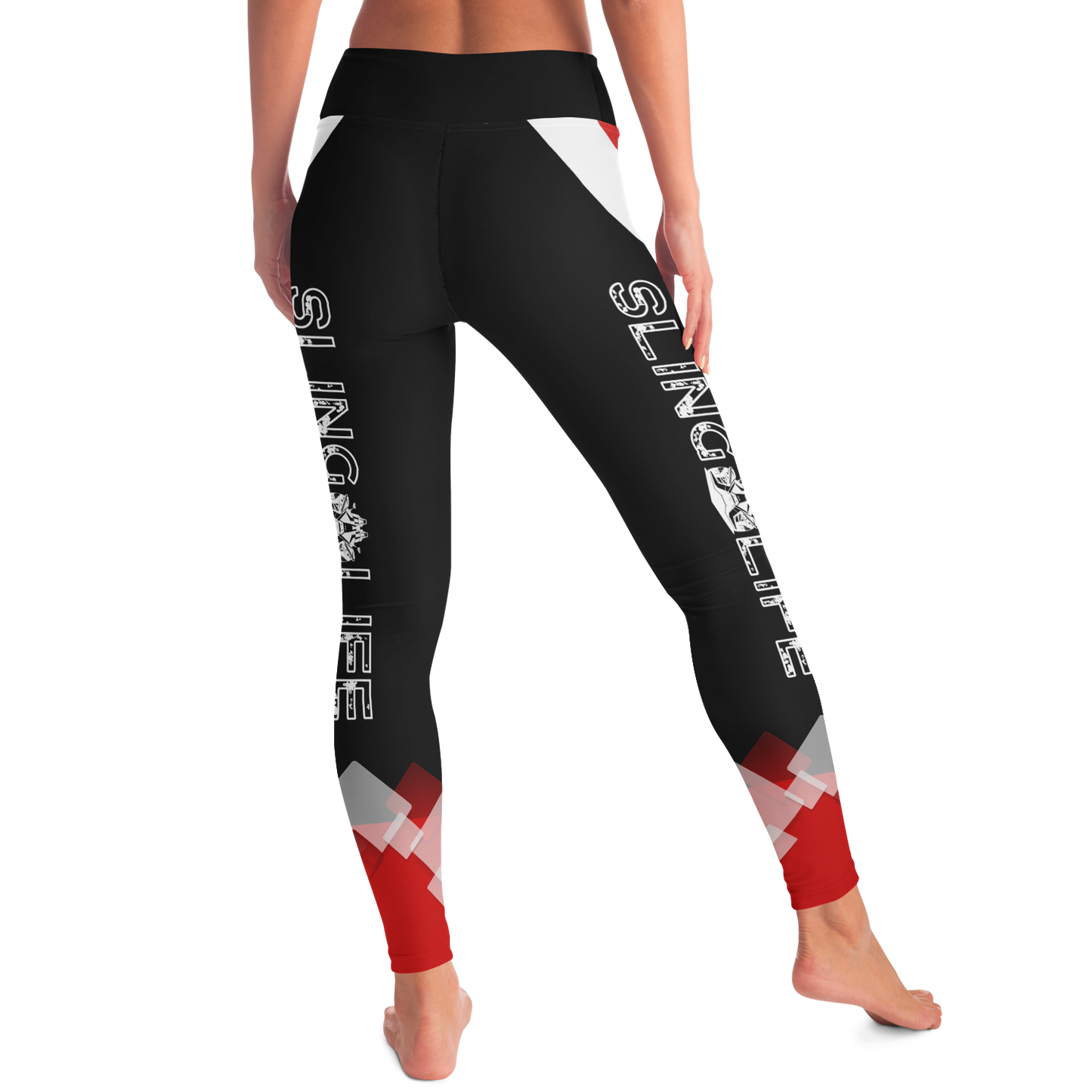 Red & Black Chevron Sling Life Leggings - Sling Life Fans