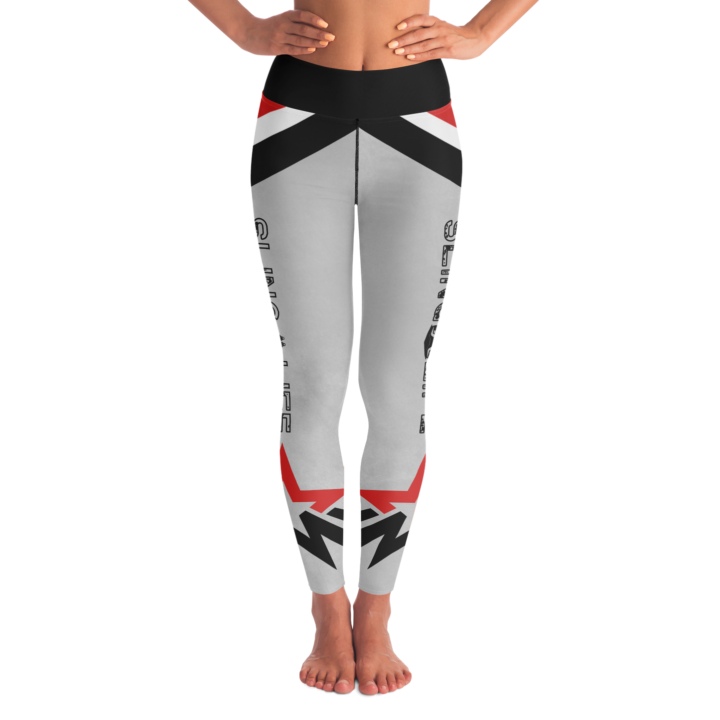 Black, Red and Gray Chevron Sling Life Leggings - Sling Life Fans