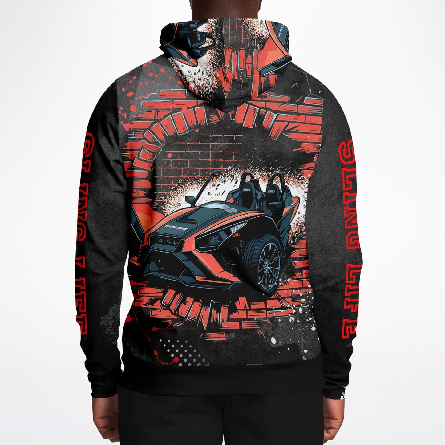 Slingshot Wall Break-Out Black & Red Graphic Hoodie - Sling Life Fans
