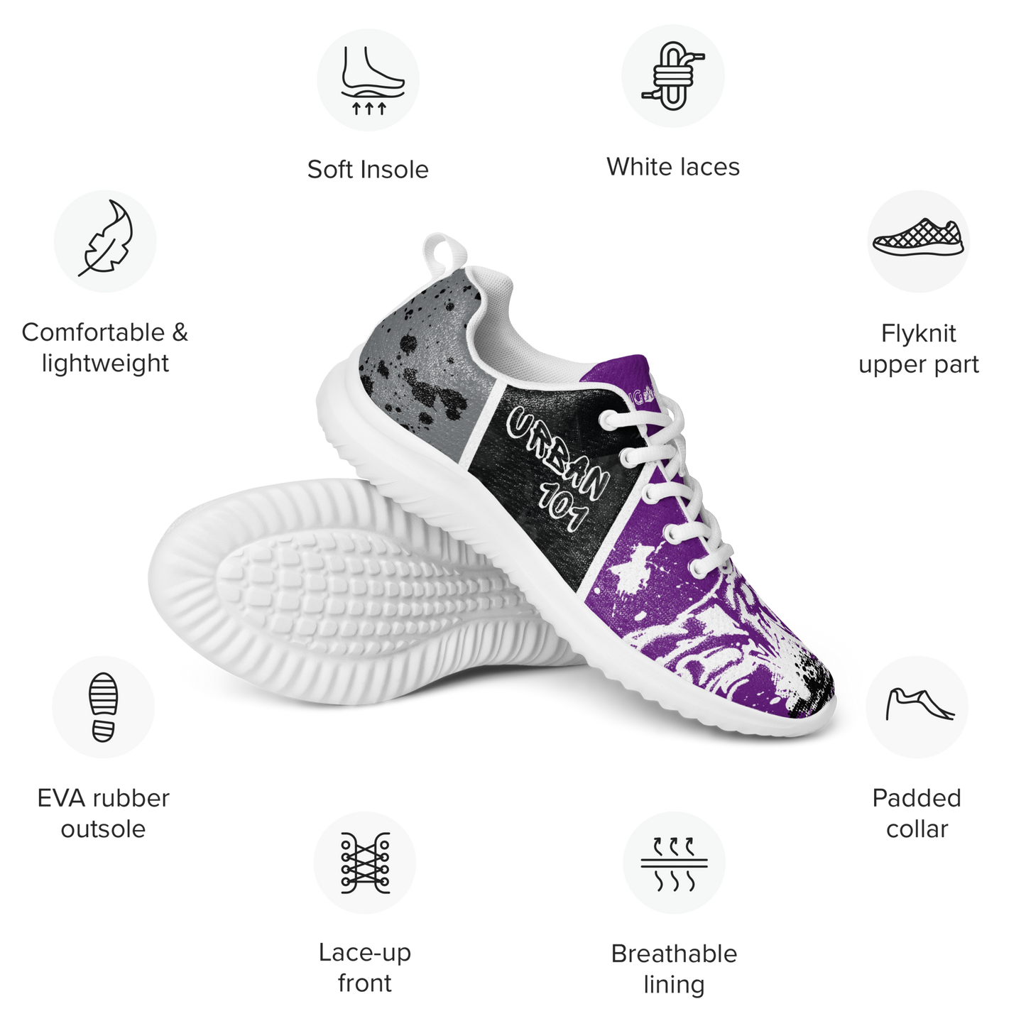Black & Purple Urban Sling Life Women’s Athletic Shoes