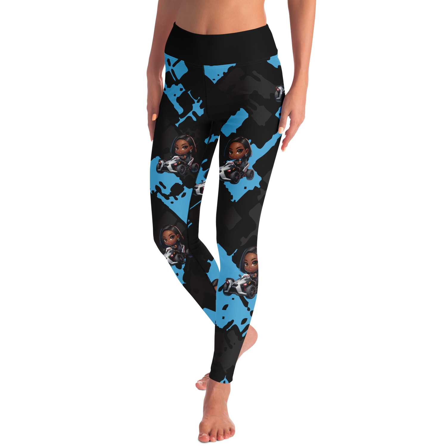Chibi Girl Driving Slingshot Leggings - Sling Life Fans