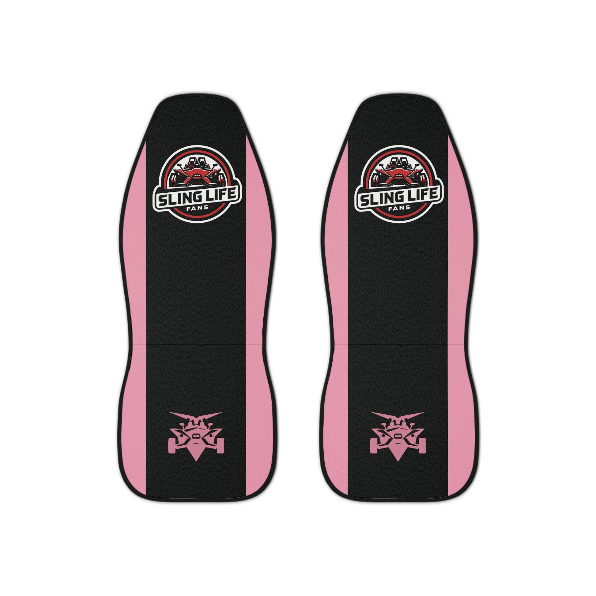 Pink & Black Logo Car Seat Covers - Sling Life Fans