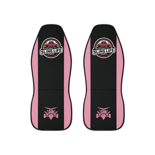 Pink & Black Logo Car Seat Covers - Sling Life Fans