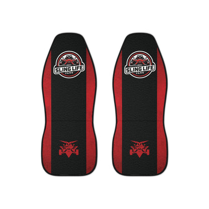 Red & Black Logo Car Seat Covers - Sling Life Fans