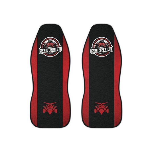 Red & Black Logo Car Seat Covers - Sling Life Fans