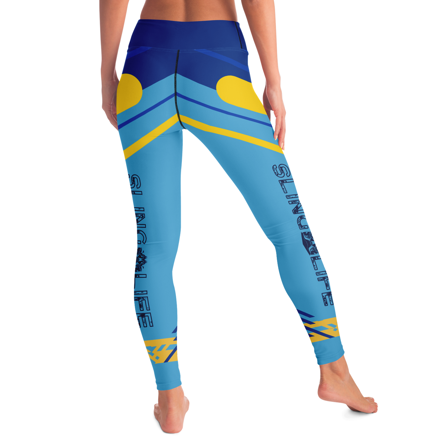 Blue & Yellow Abstract Sling Life Leggings - Sling Life Fans