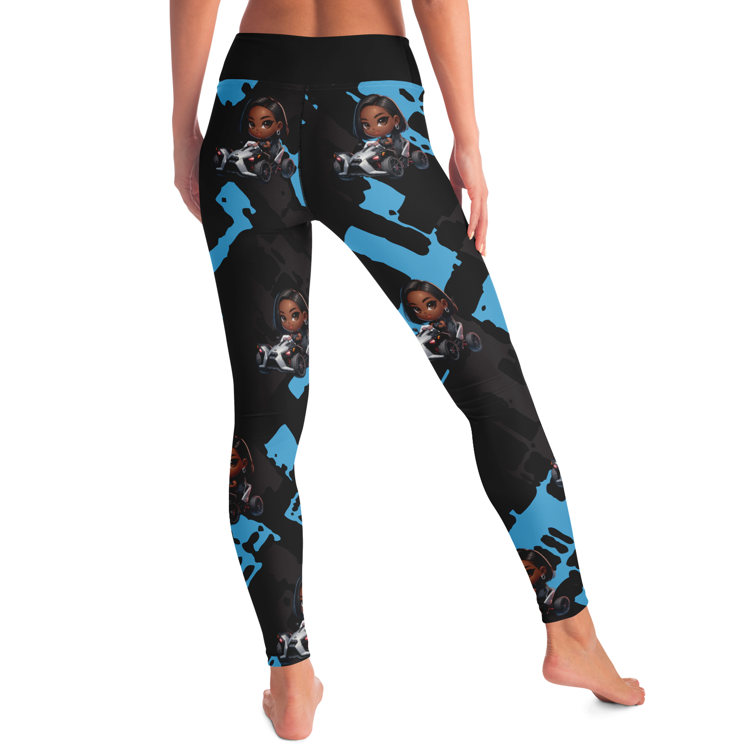 Chibi Girl Driving Slingshot Leggings - Sling Life Fans